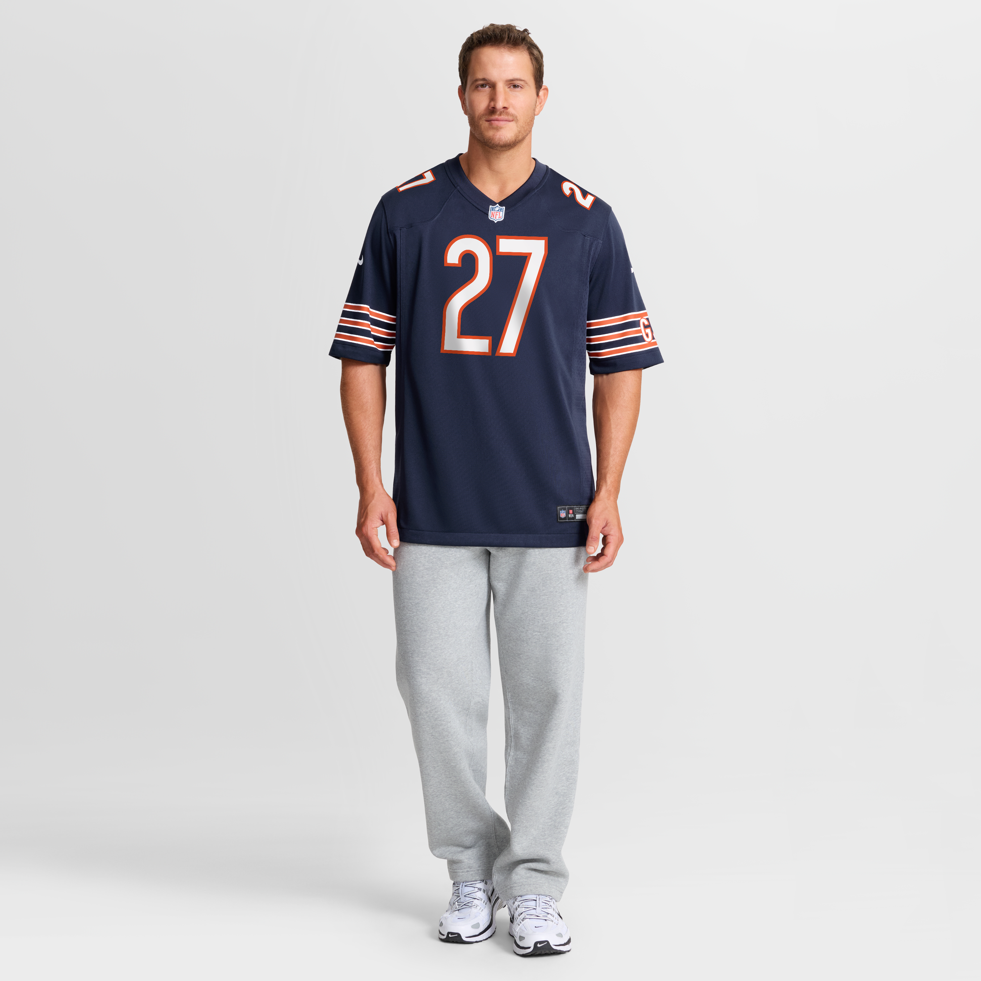 Maillot de match Nike Anthony Johnson bleu marine des Chicago Bears pour homme