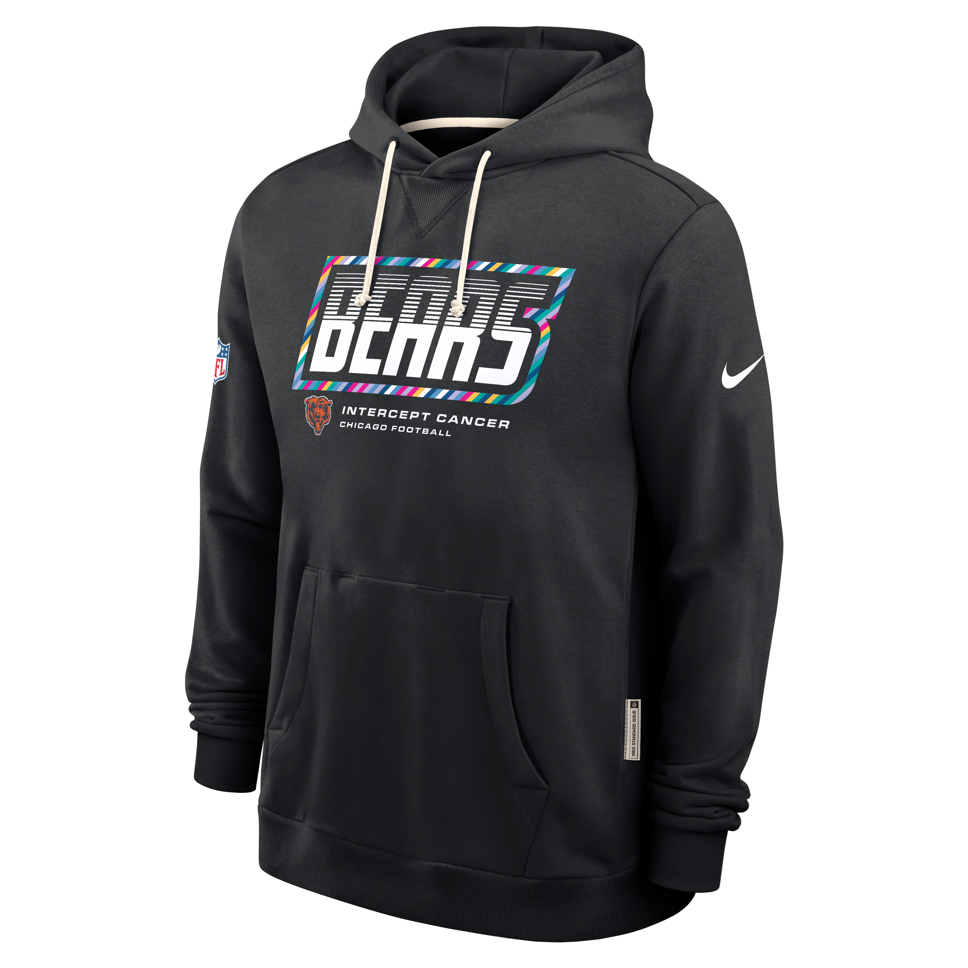Men's Nike Black Chicago Bears 2026 NFL Crucial Catch Big & Tall Sideline Standard Issue Dri-FIT Pullover Hoodie