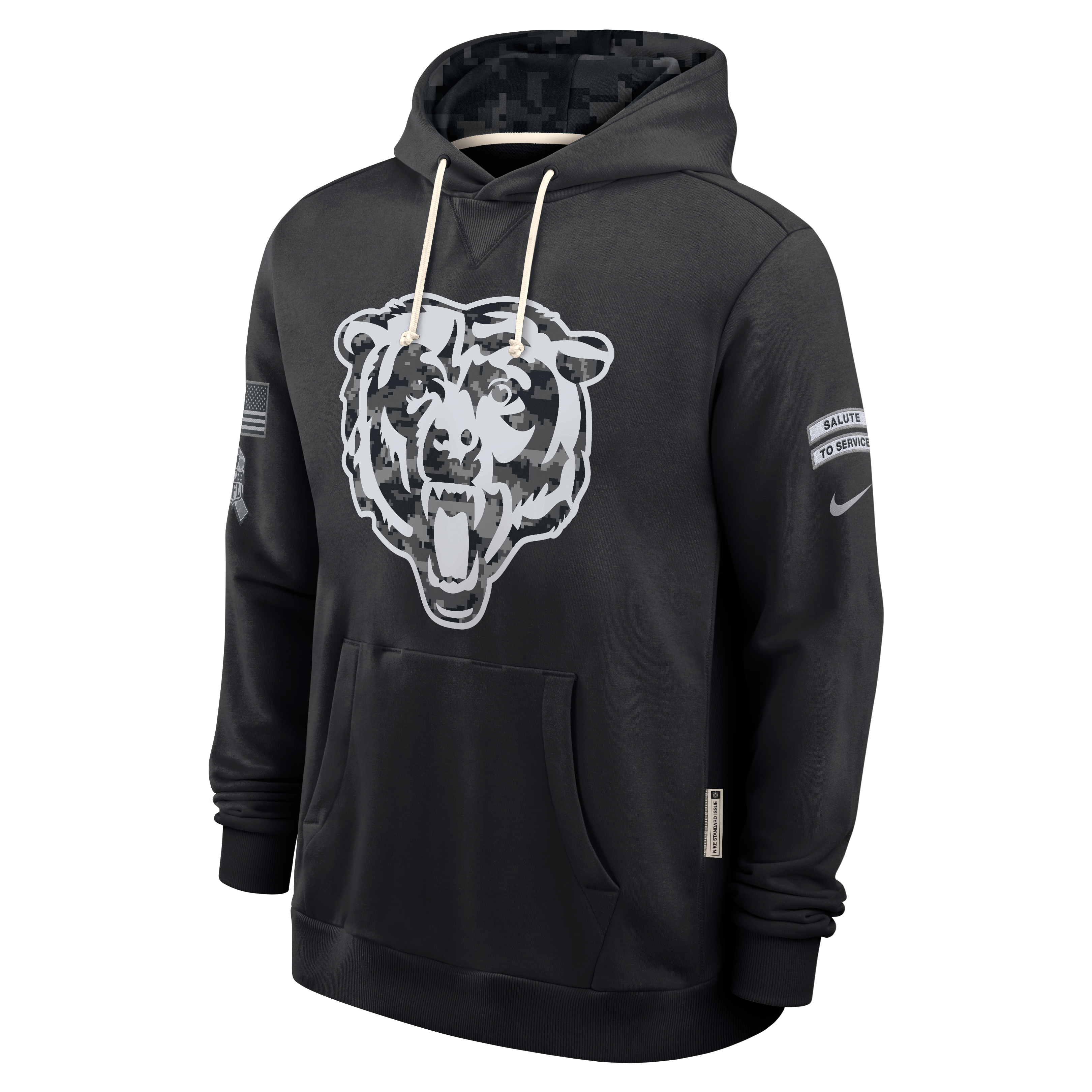 Sweat à capuche Nike Dri-FIT noir Chicago Bears 2026 Salute to Service pour homme