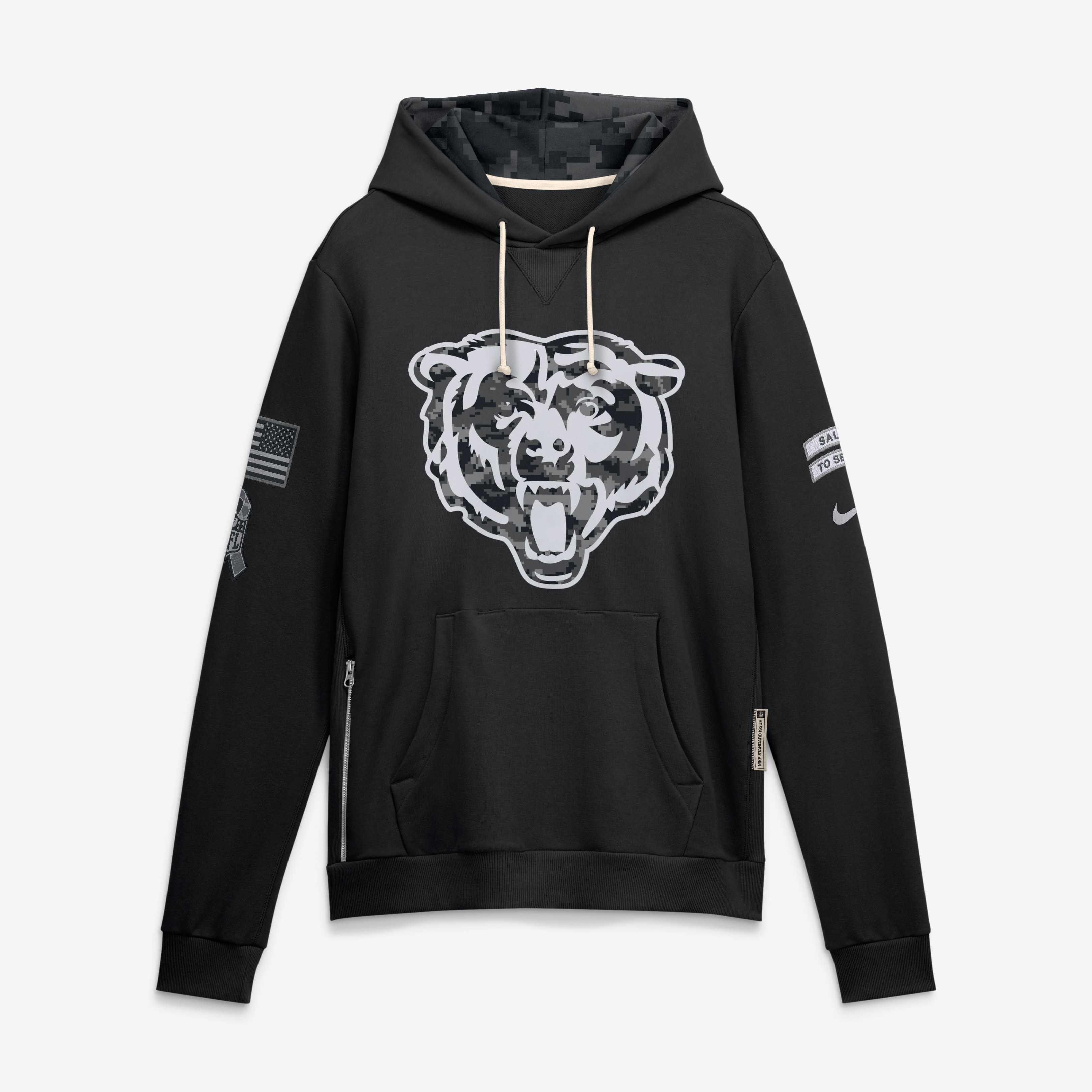 Sweat à capuche Nike Dri-FIT noir Chicago Bears 2026 Salute to Service pour homme