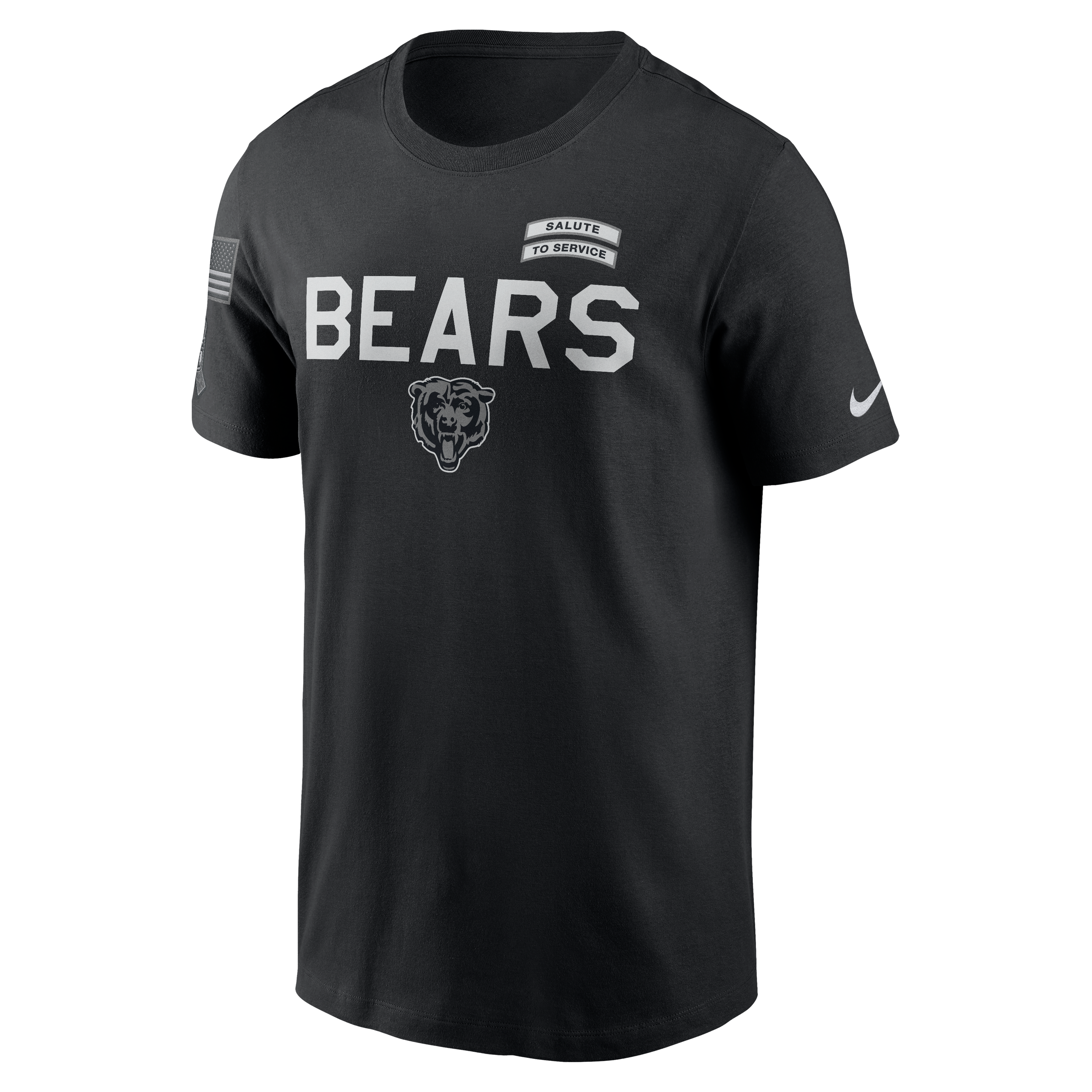 T-shirt Nike Dri-FIT noir pour homme Chicago Bears 2026 Salute to Service Sideline