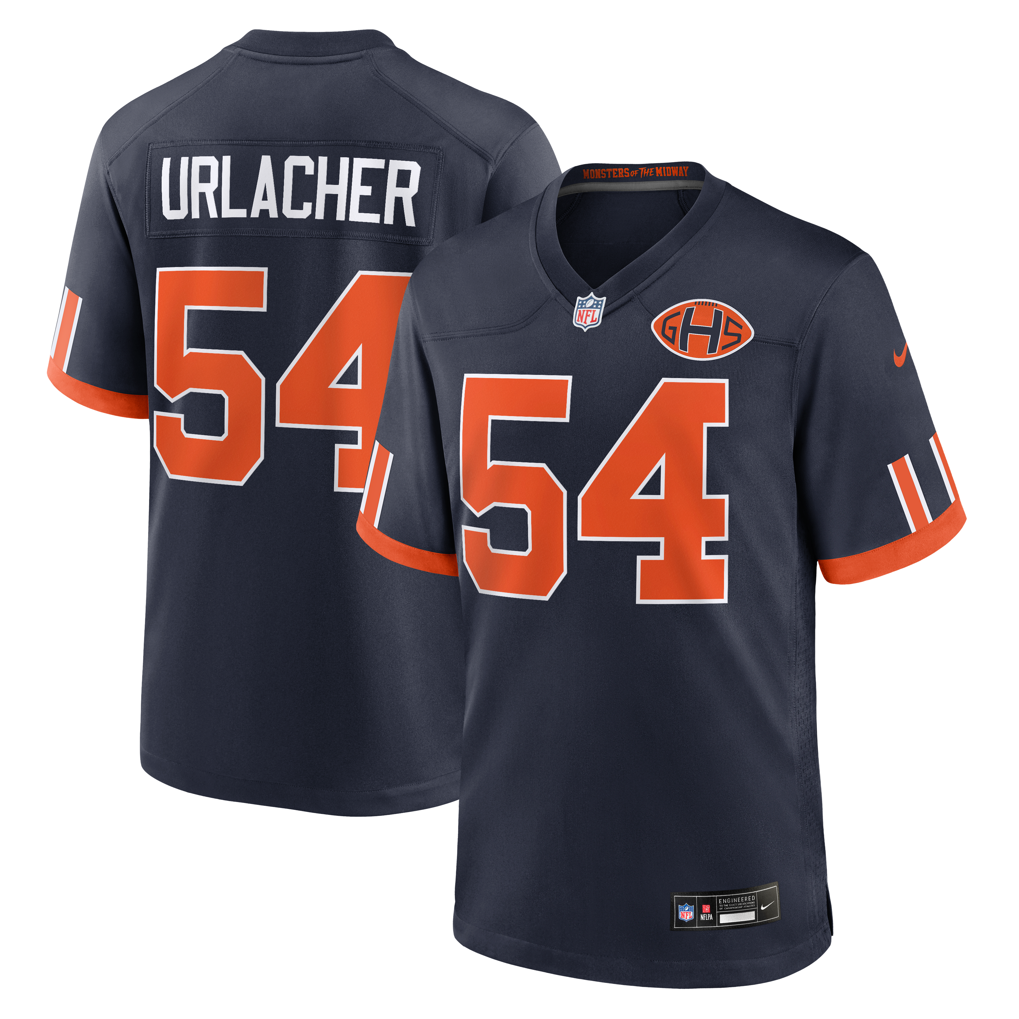 Men's Nike Brian Urlacher Navy Chicago Bears 2026 Rivalries Collection Game Jersey