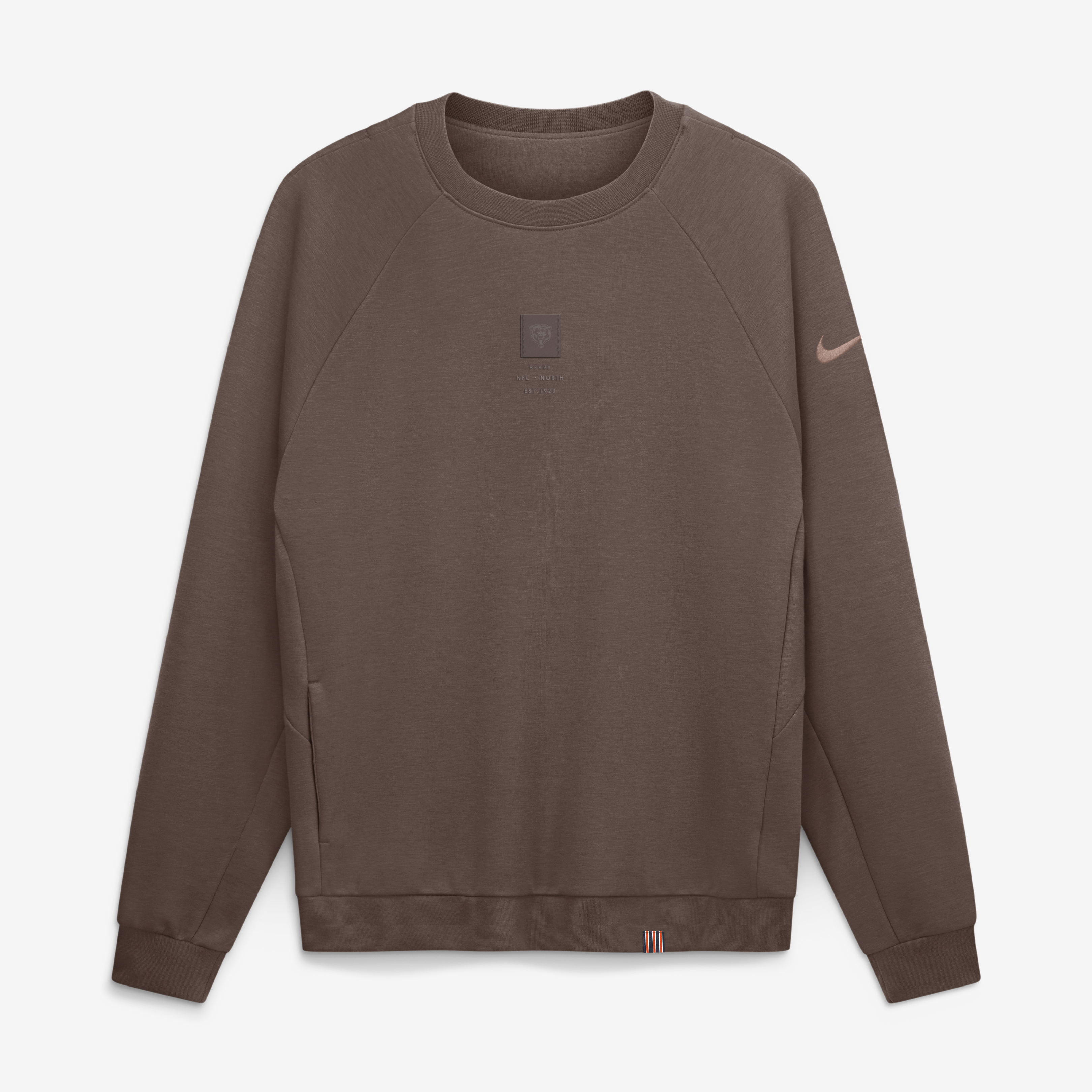 Sweat-shirt raglan Nike Dri-FIT marron Chicago Bears pour homme