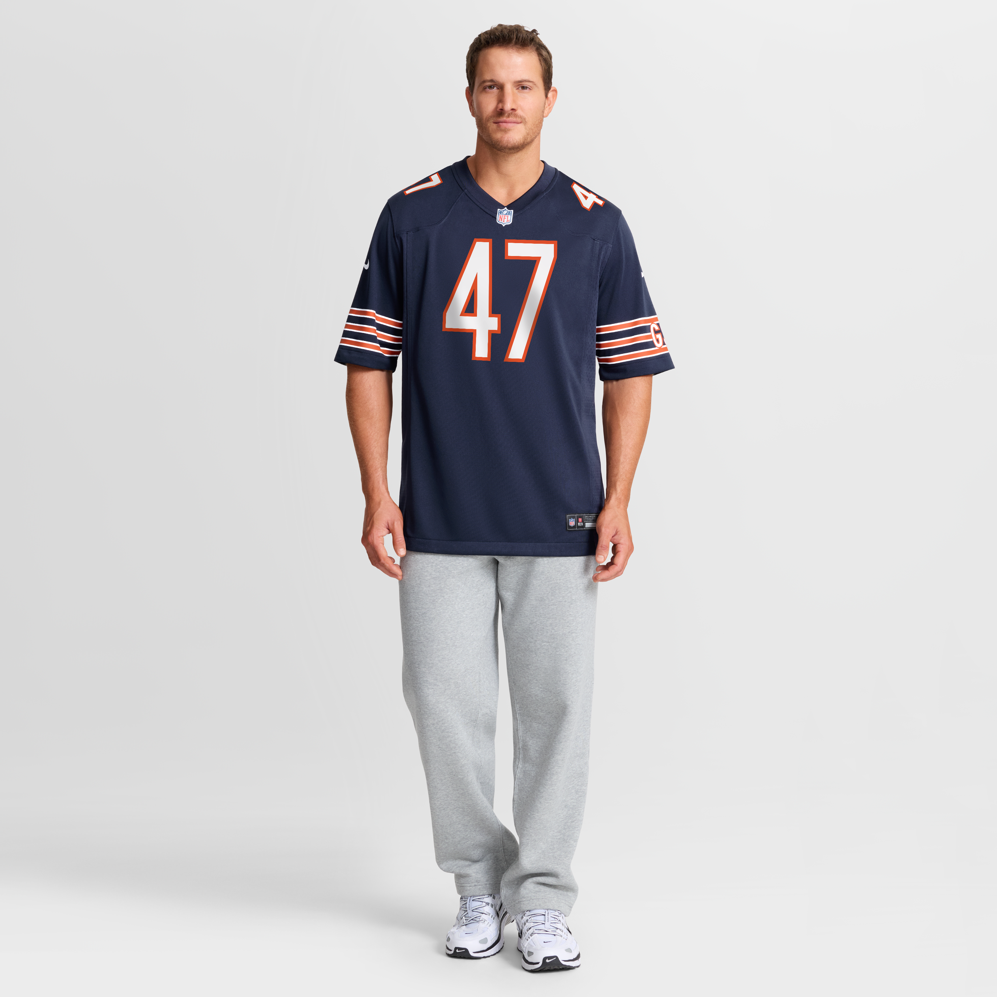 Maillot de match Nike Buddy Johnson bleu marine des Chicago Bears pour homme