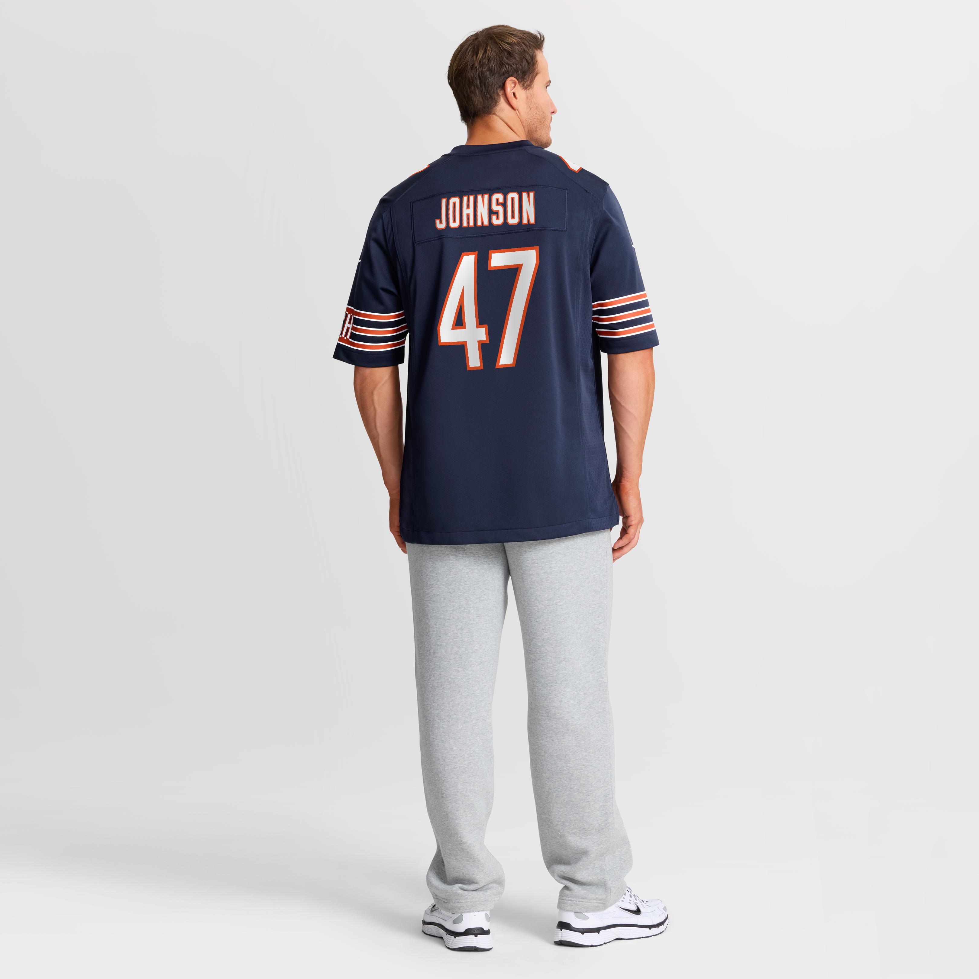 Maillot de match Nike Buddy Johnson bleu marine des Chicago Bears pour homme