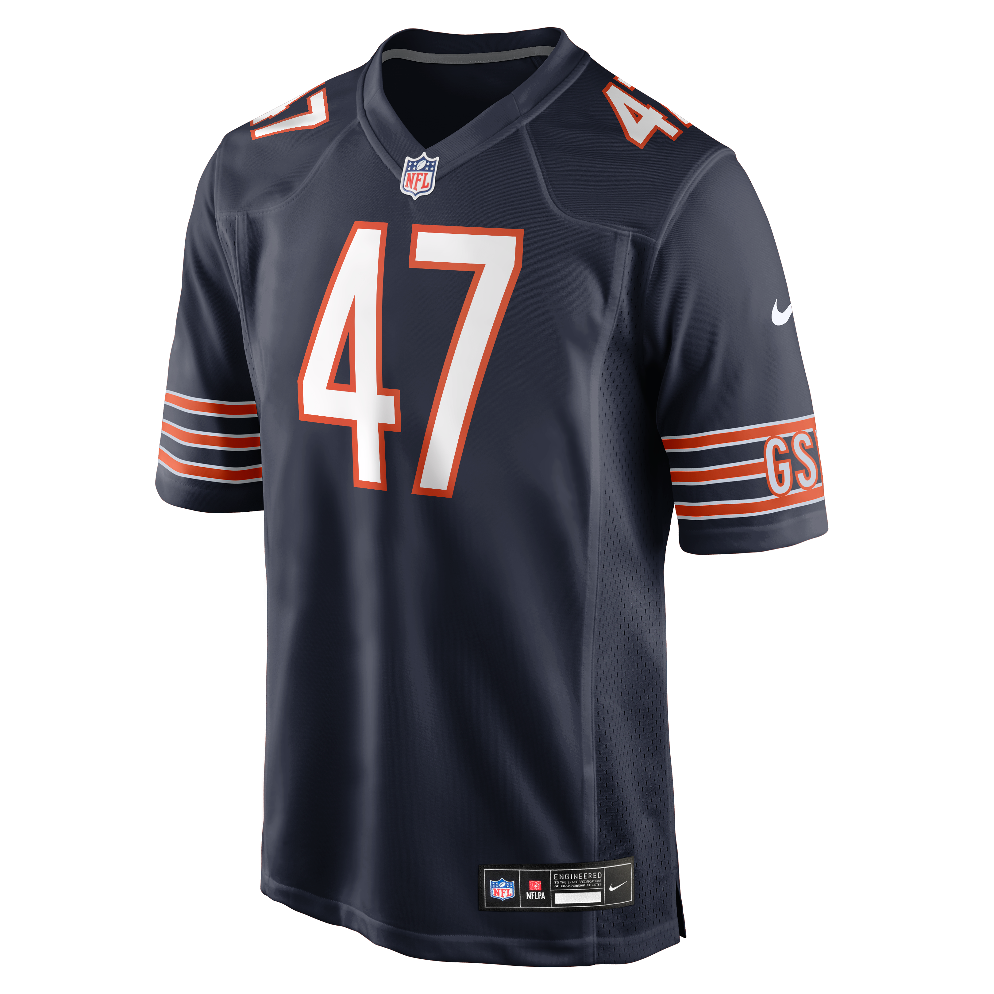 Maillot de match Nike Buddy Johnson bleu marine des Chicago Bears pour homme