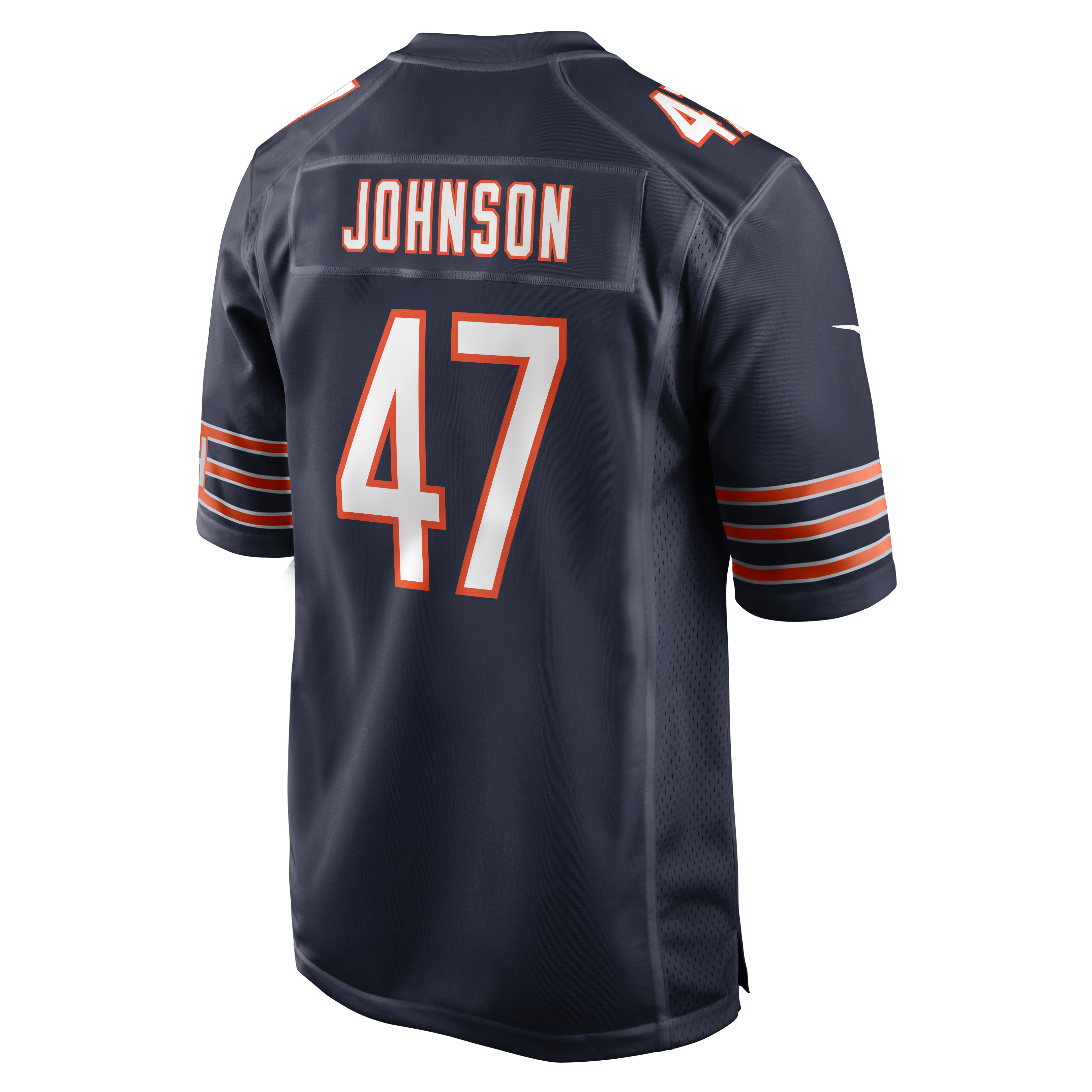 Maillot de match Nike Buddy Johnson bleu marine des Chicago Bears pour homme