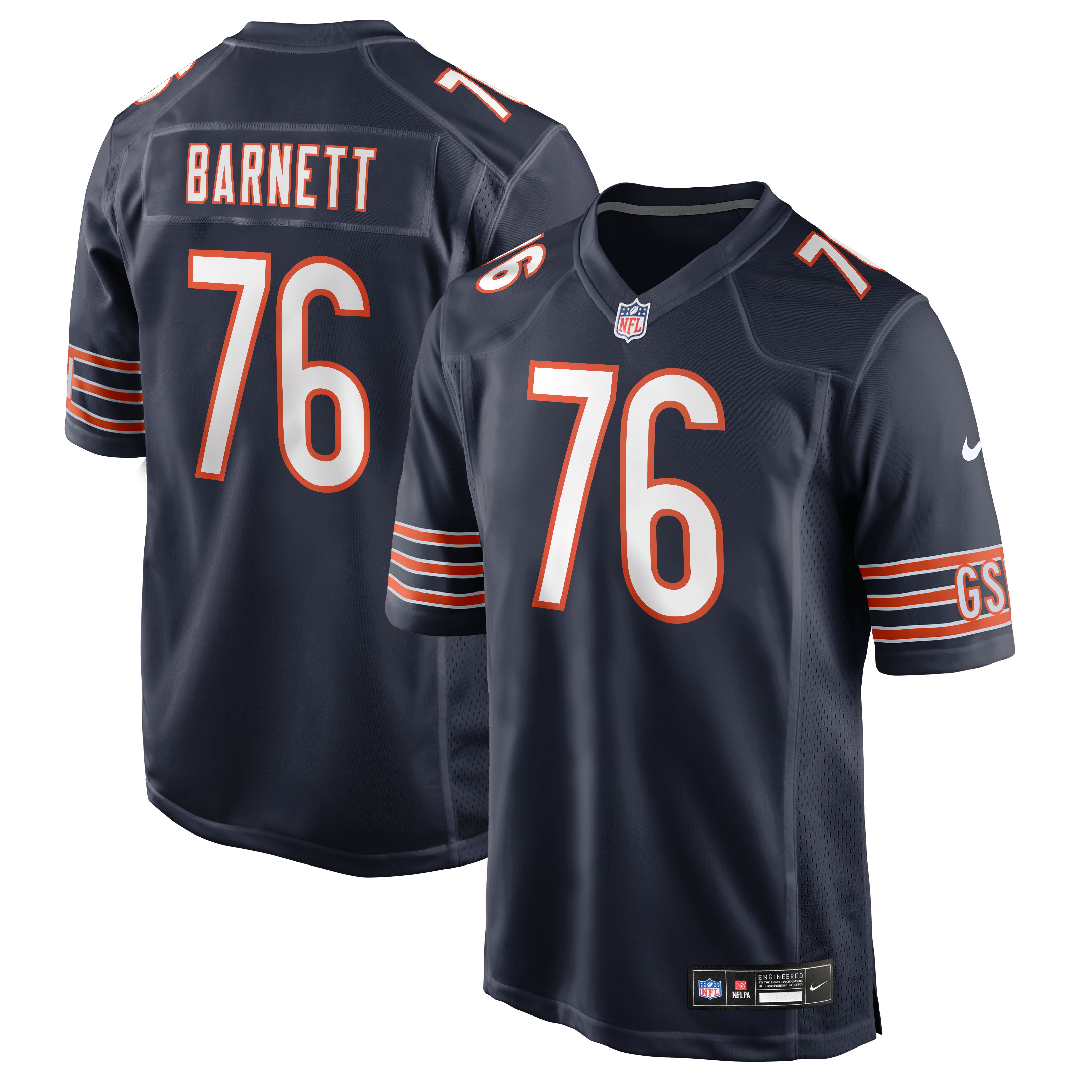 Men's Nike Caden Barnett Navy Chicago Bears Team Game Jersey