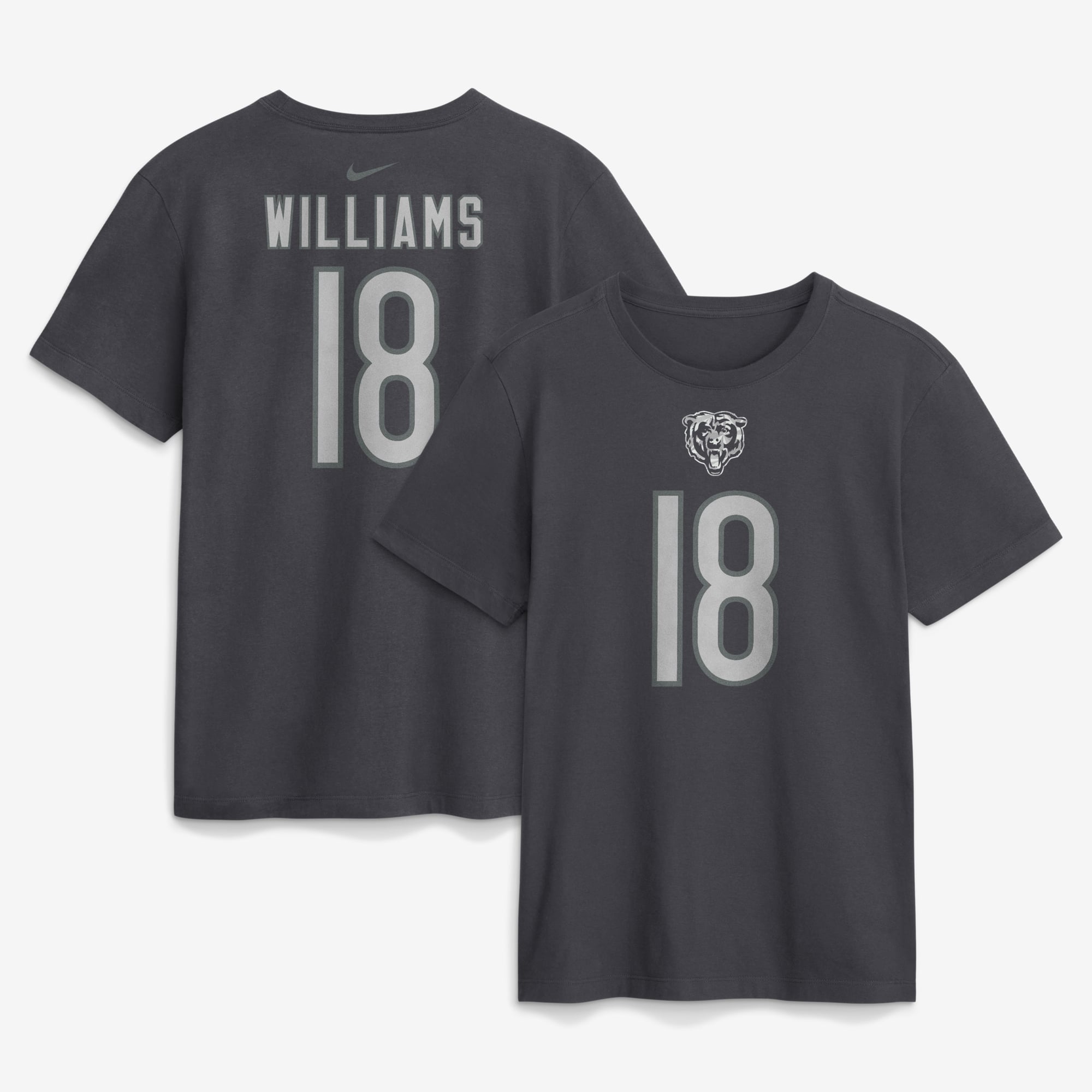 T-shirt Nike Caleb Williams anthracite Chicago Bears pour homme, avec nom et numéro
