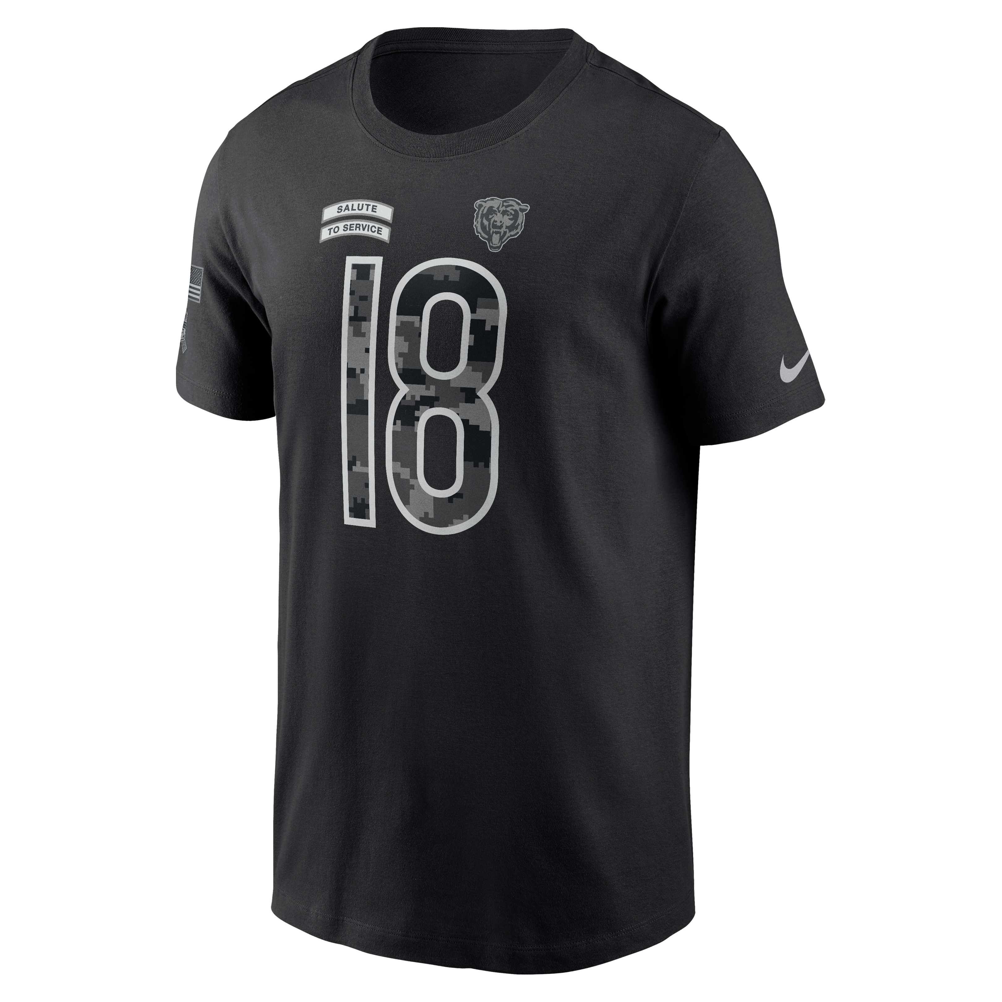 Men's Nike Caleb Williams Black Chicago Bears 2026 Salute to Service Name & Number T-Shirt