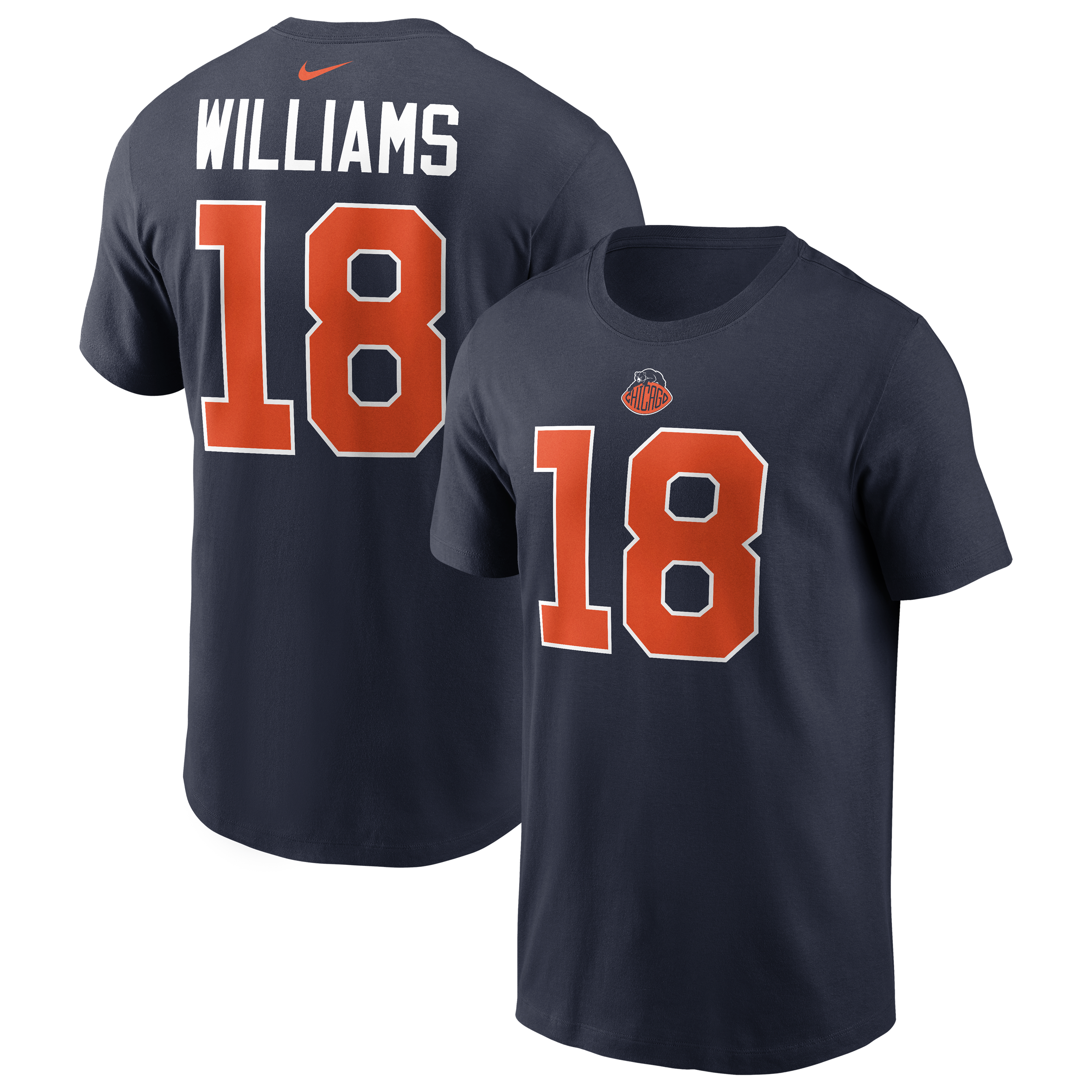 Men's Nike Caleb Williams Navy Chicago Bears 2026 Rivalries Collection Player Name & Number T-Shirt