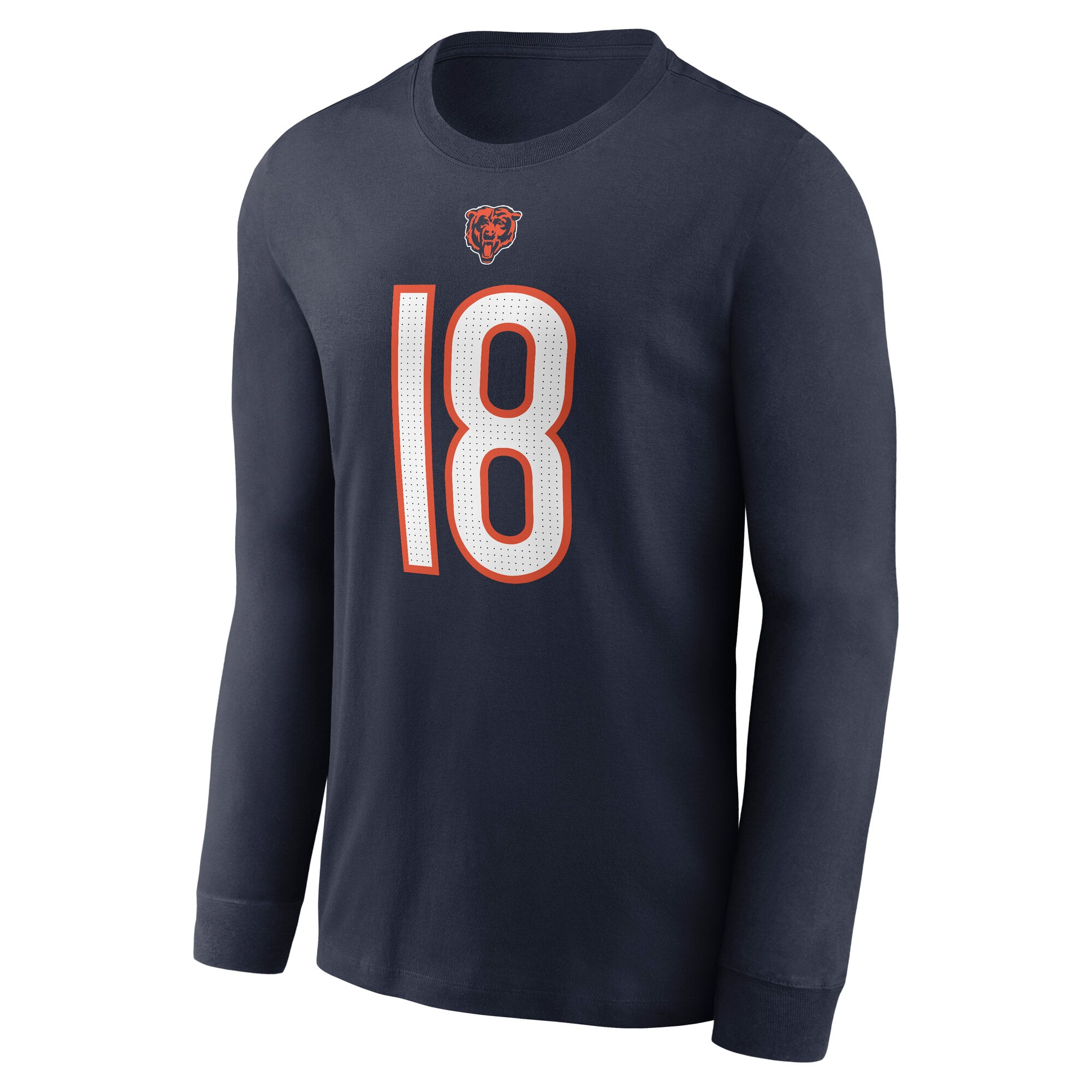 T-shirt à manches longues Nike Caleb Williams bleu marine Chicago Bears pour homme, avec nom et numéro