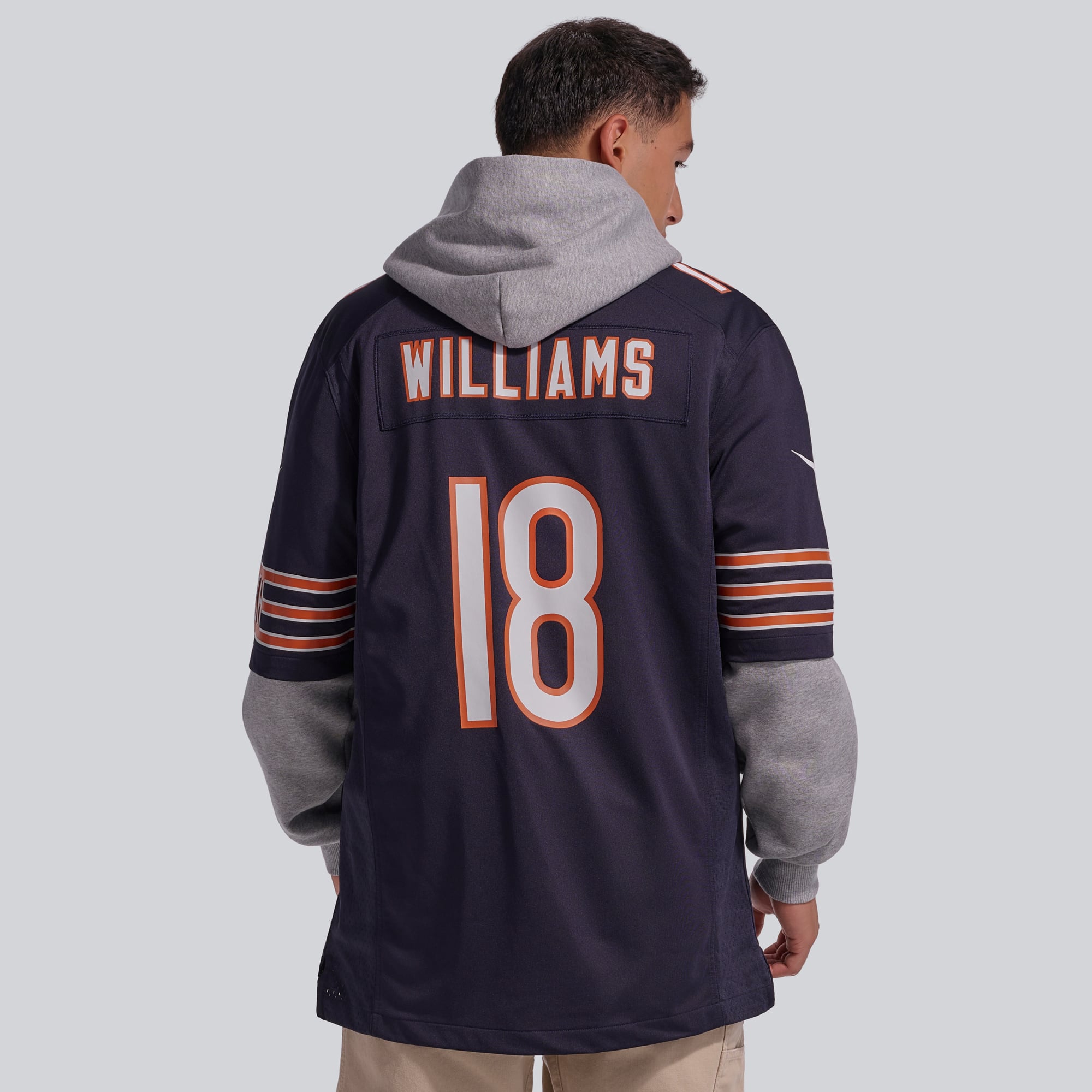 Maillot de jeu Nike Caleb Williams bleu marine pour homme des Chicago Bears