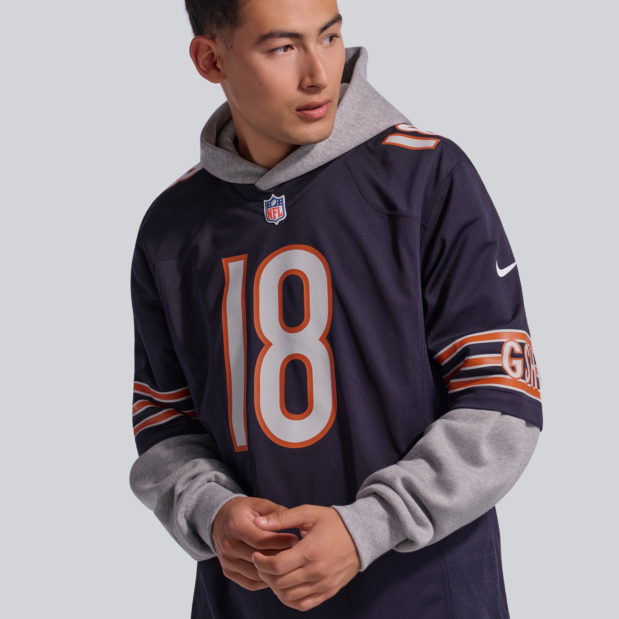 Maillot de jeu Nike Caleb Williams bleu marine pour homme des Chicago Bears