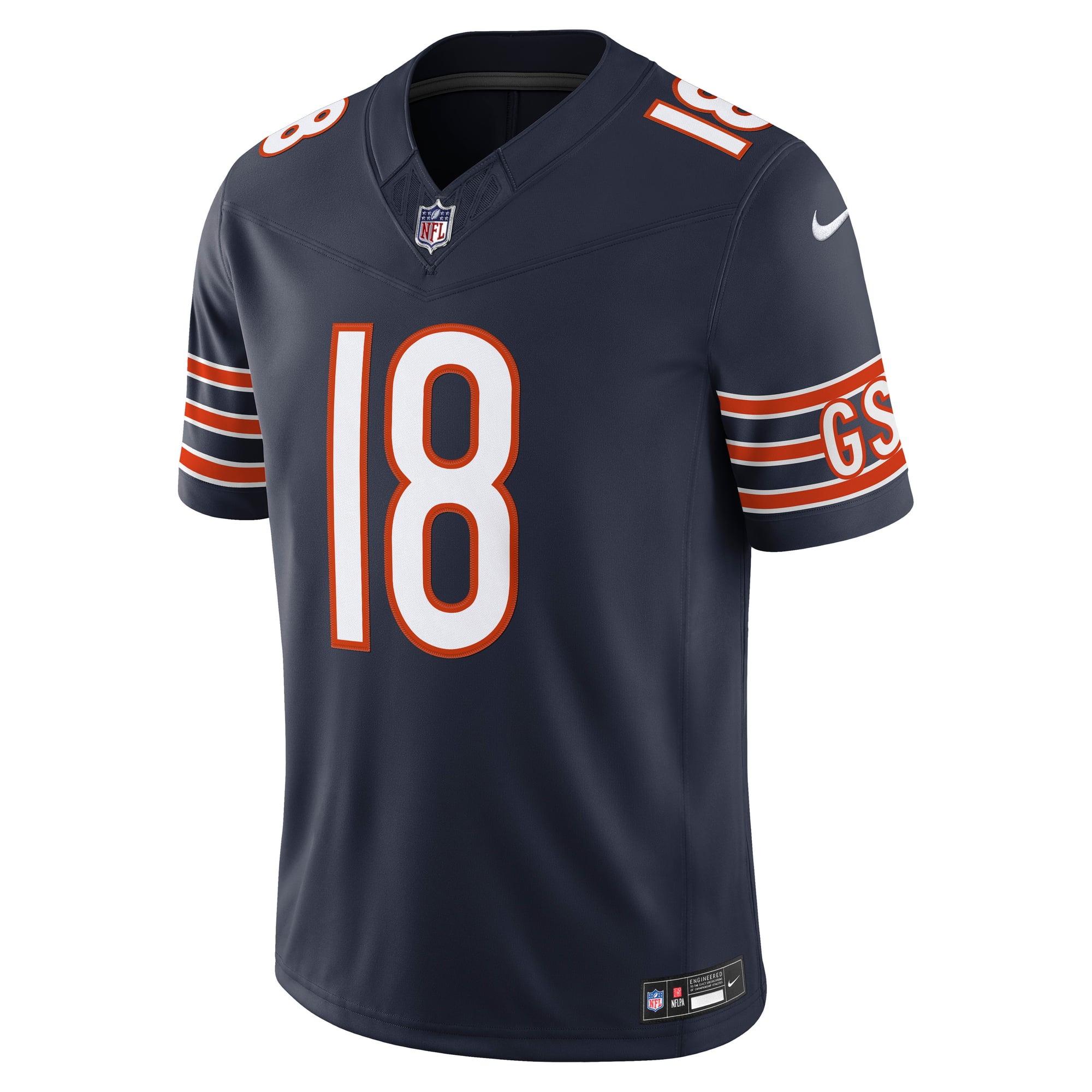 Men's Nike Caleb Williams Navy Chicago Bears Team Vapor F.U.S.E. Stitched Limited Jersey