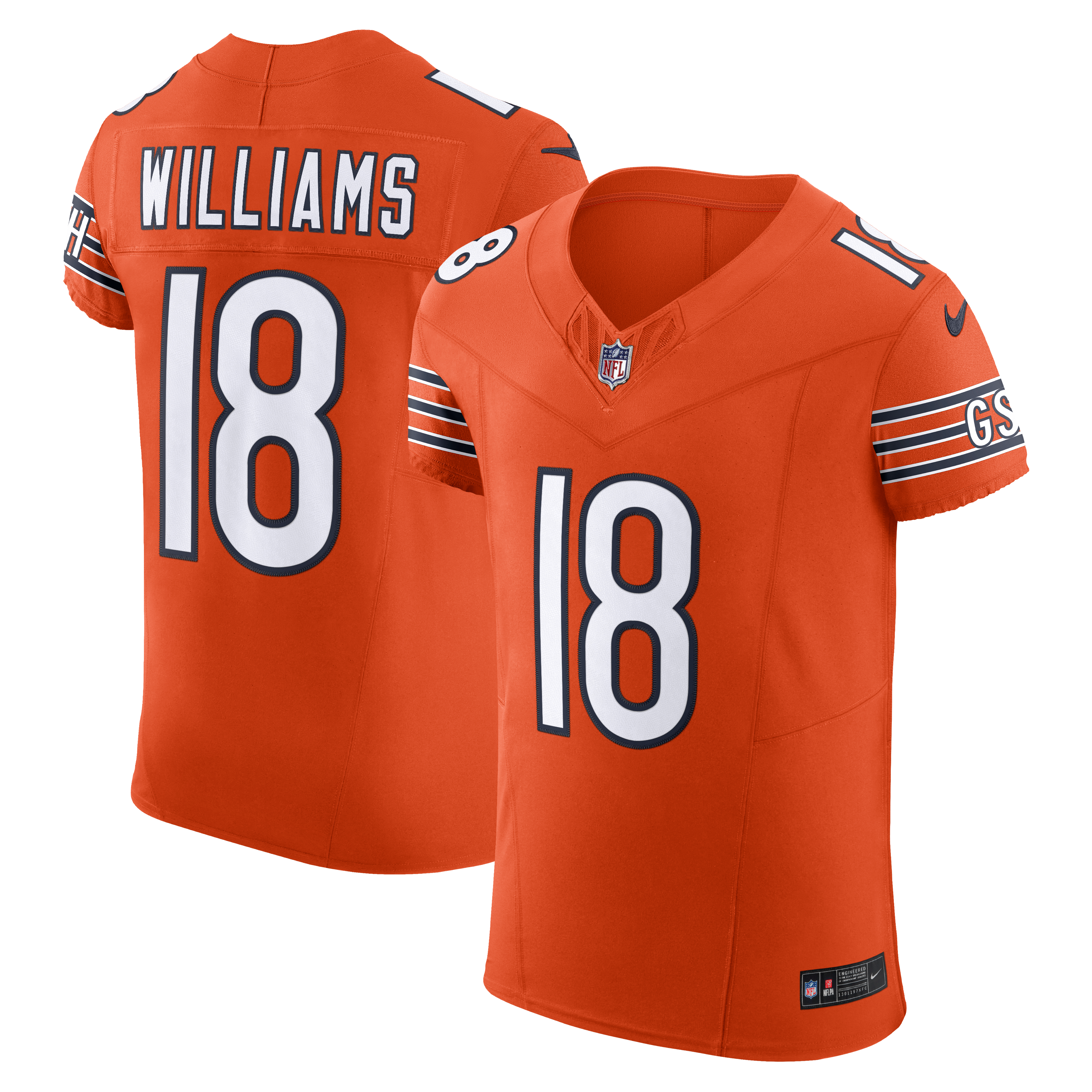 Maillot Nike Alternate Vapor F.U.S.E. Elite pour homme Caleb Williams des Chicago Bears Orange