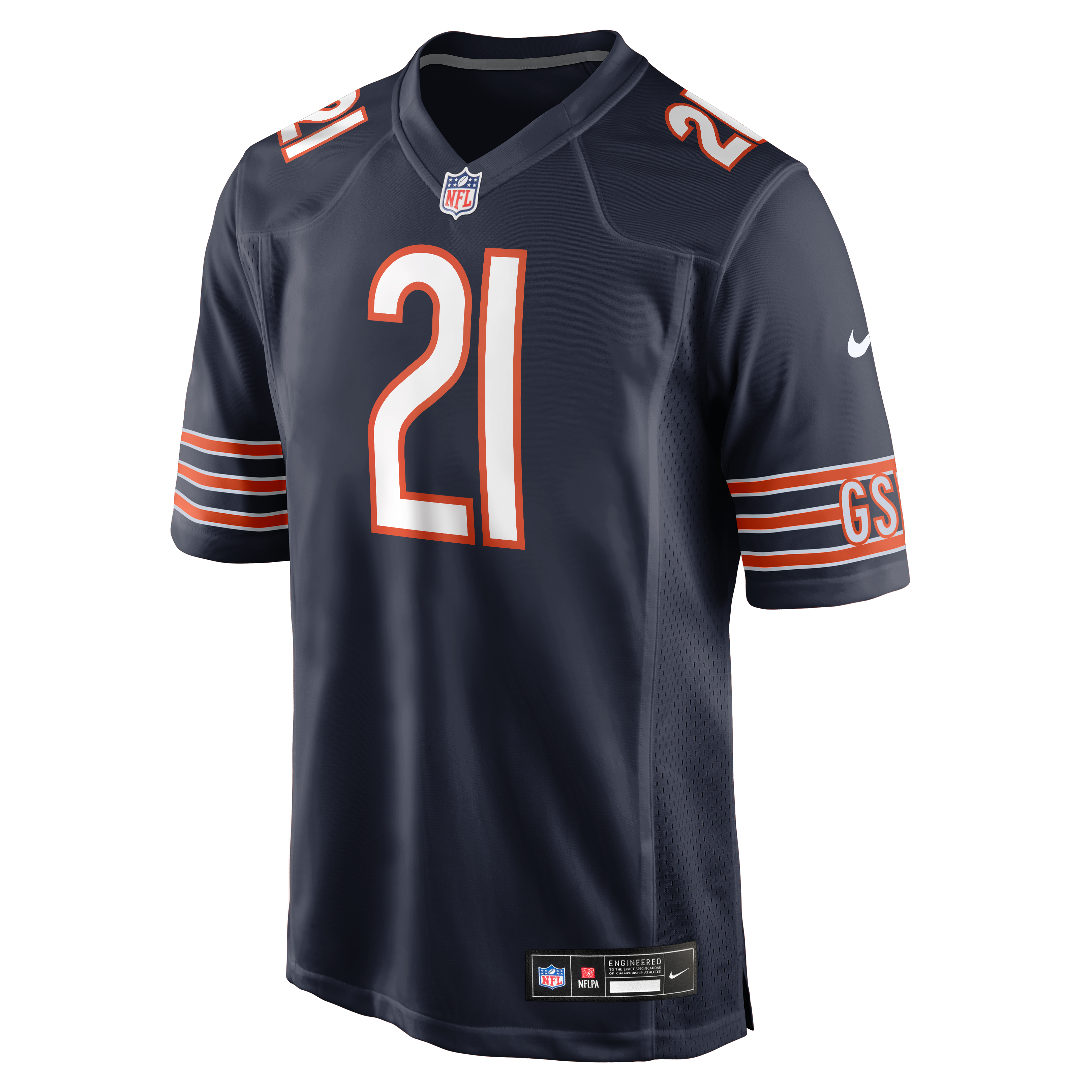 Maillot de match Nike Cam Lewis bleu marine des Chicago Bears pour homme