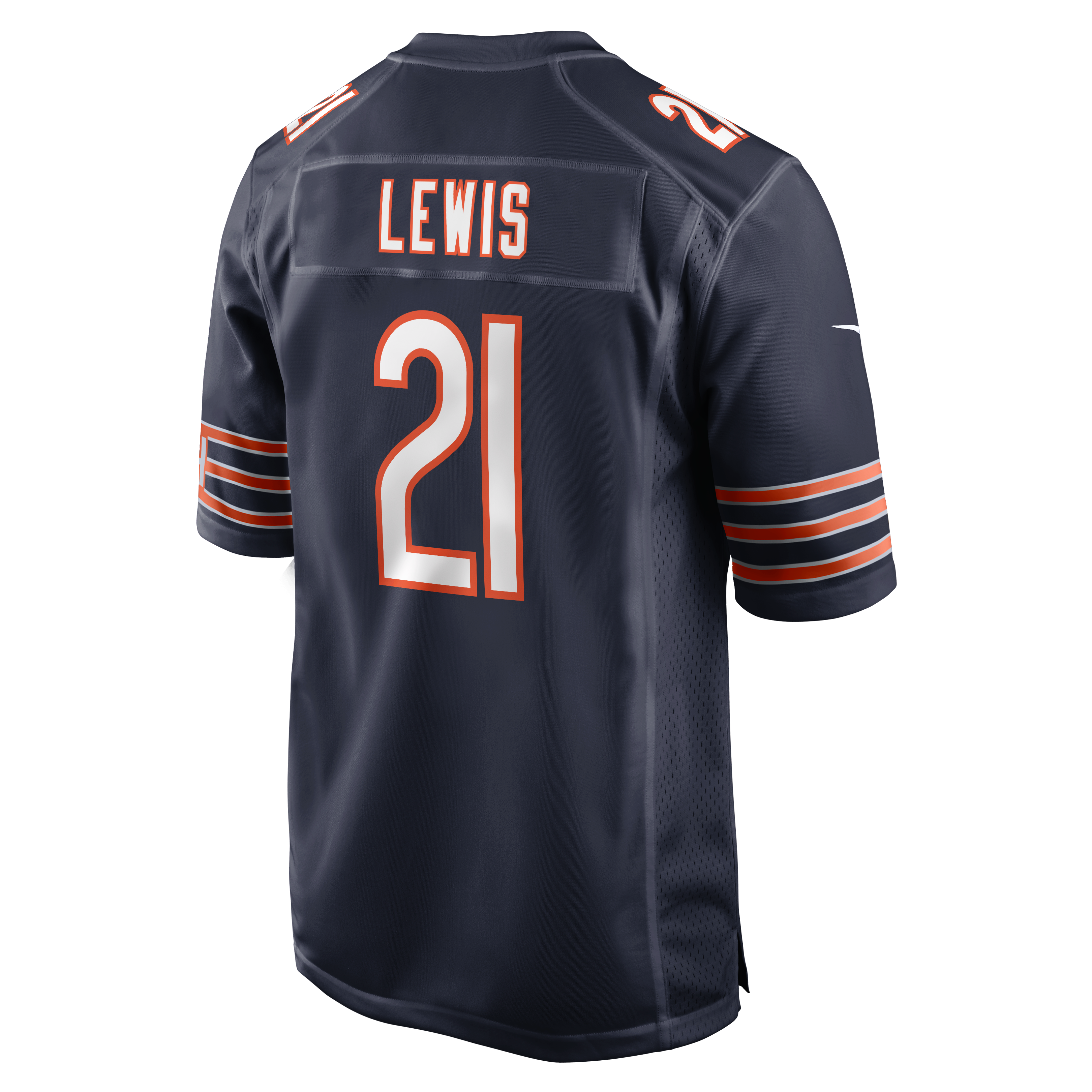 Maillot de match Nike Cam Lewis bleu marine des Chicago Bears pour homme