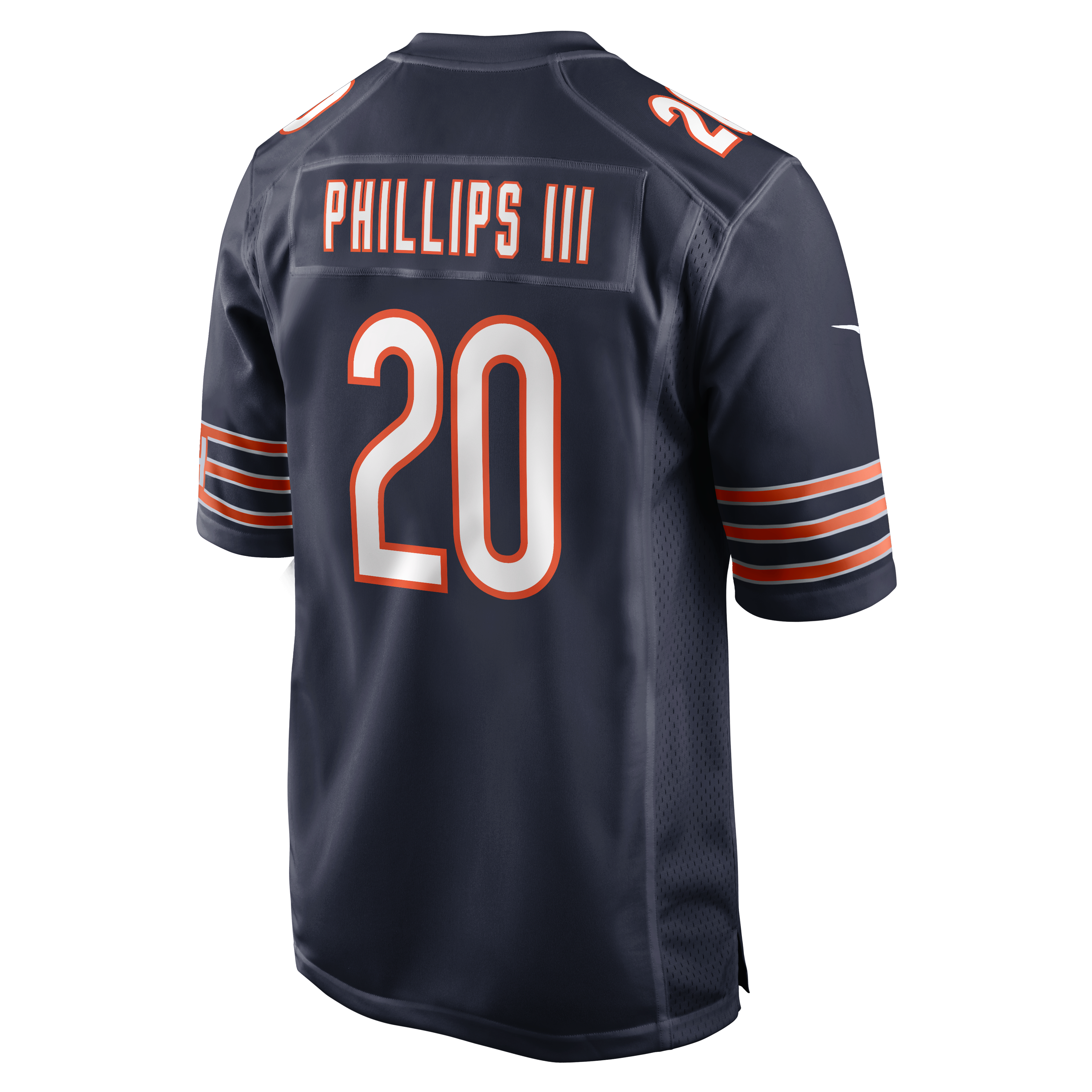 Maillot de match Nike Clark Phillips III bleu marine des Chicago Bears pour homme