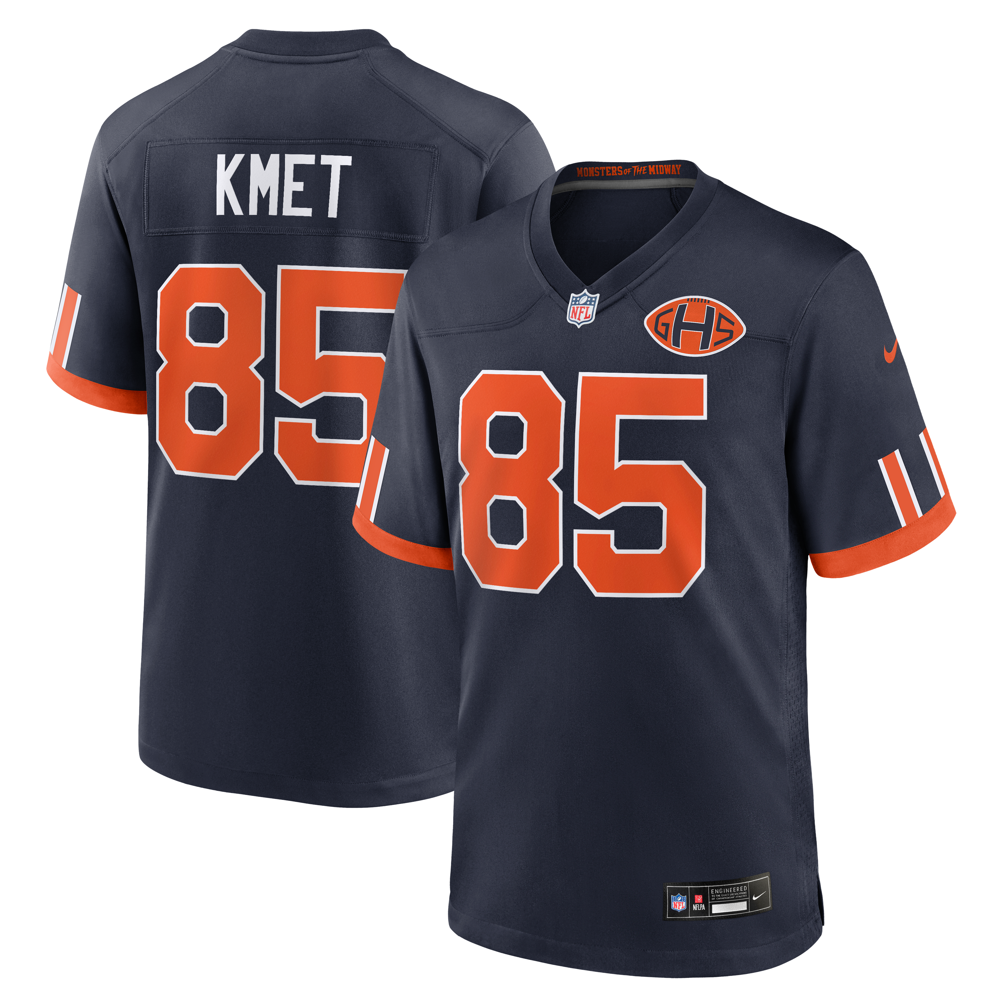 Men's Nike Cole Kmet Navy Chicago Bears 2026 Rivalries Collection Game Jersey