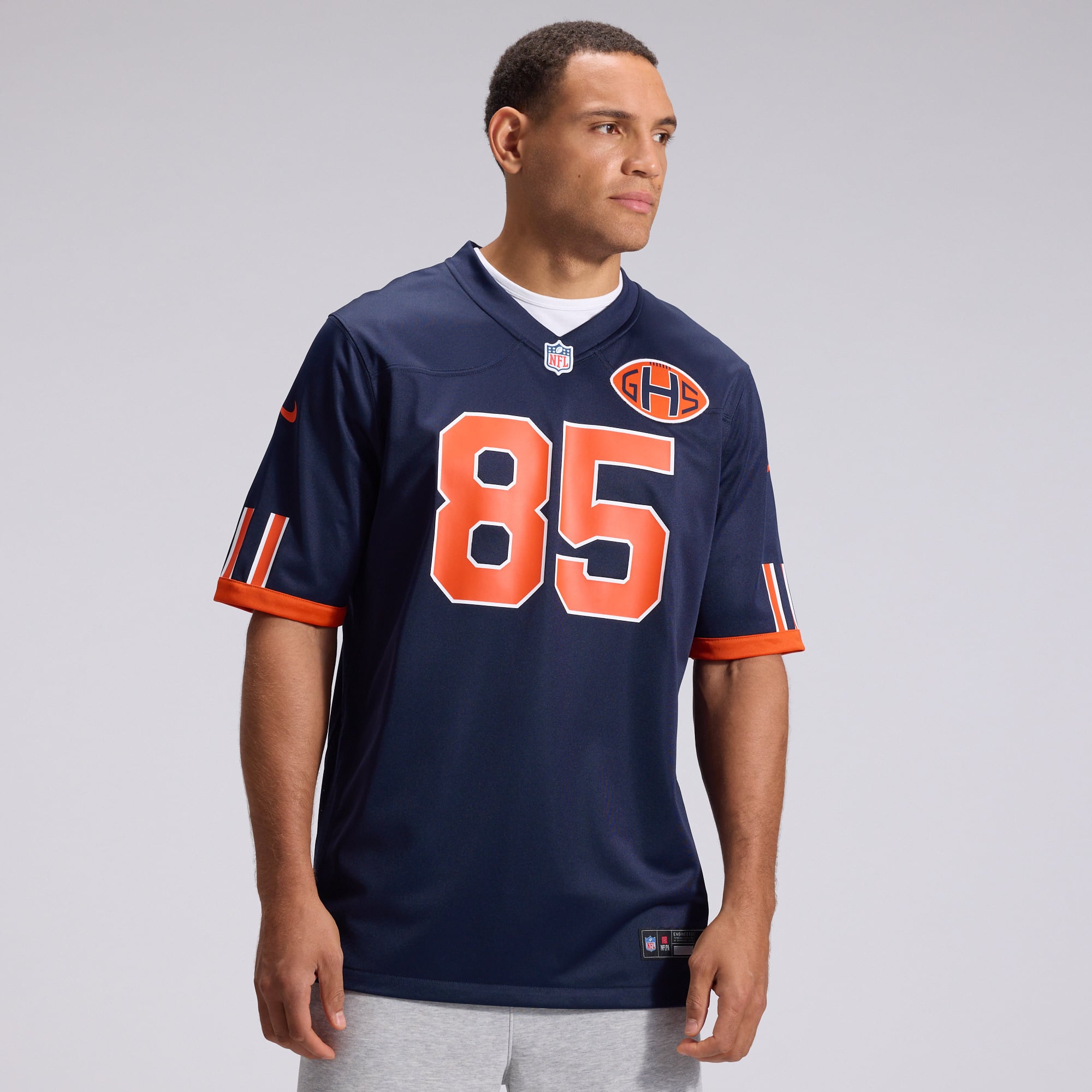 Men's Nike Cole Kmet Navy Chicago Bears 2026 Rivalries Collection Game Jersey