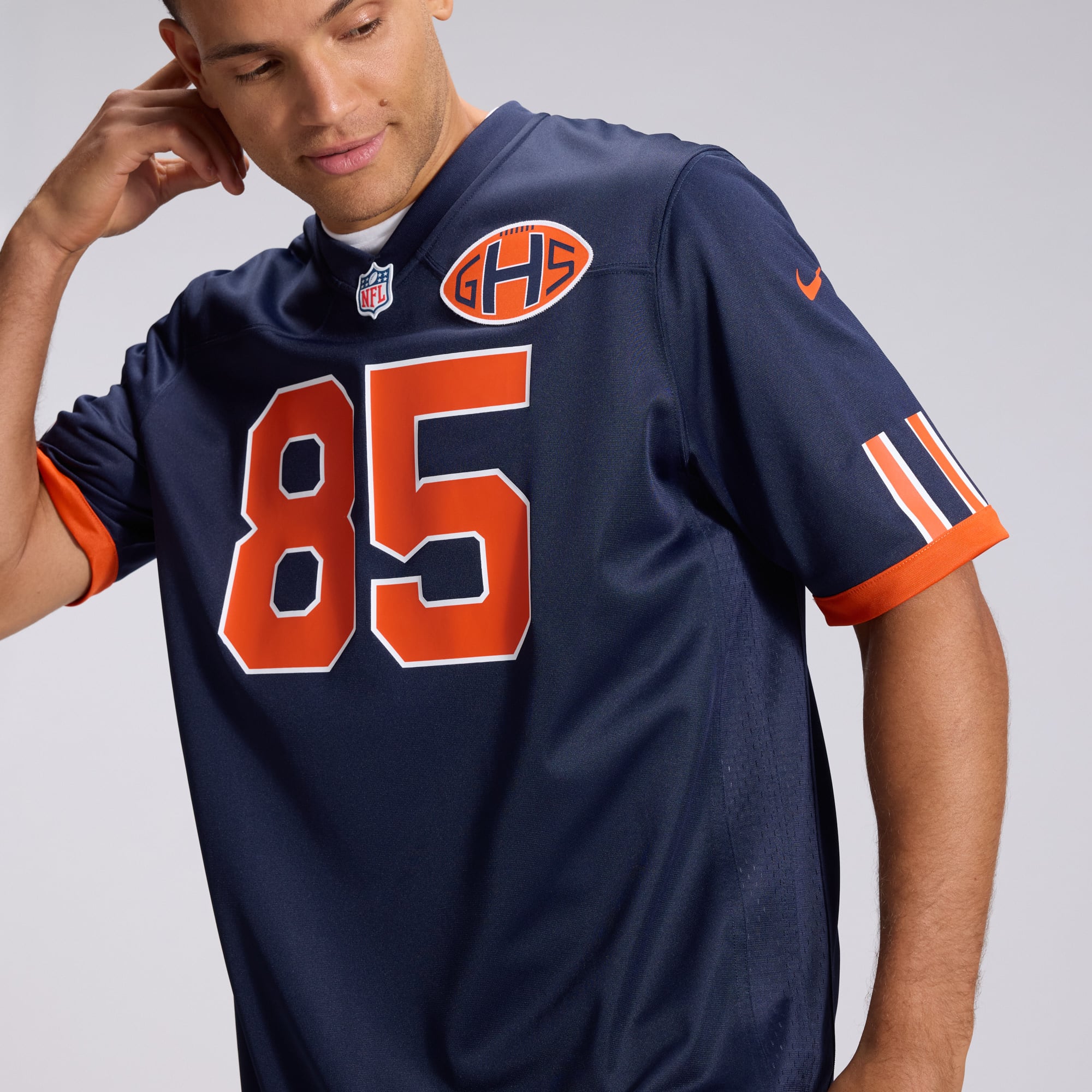 Men's Nike Cole Kmet Navy Chicago Bears 2026 Rivalries Collection Game Jersey