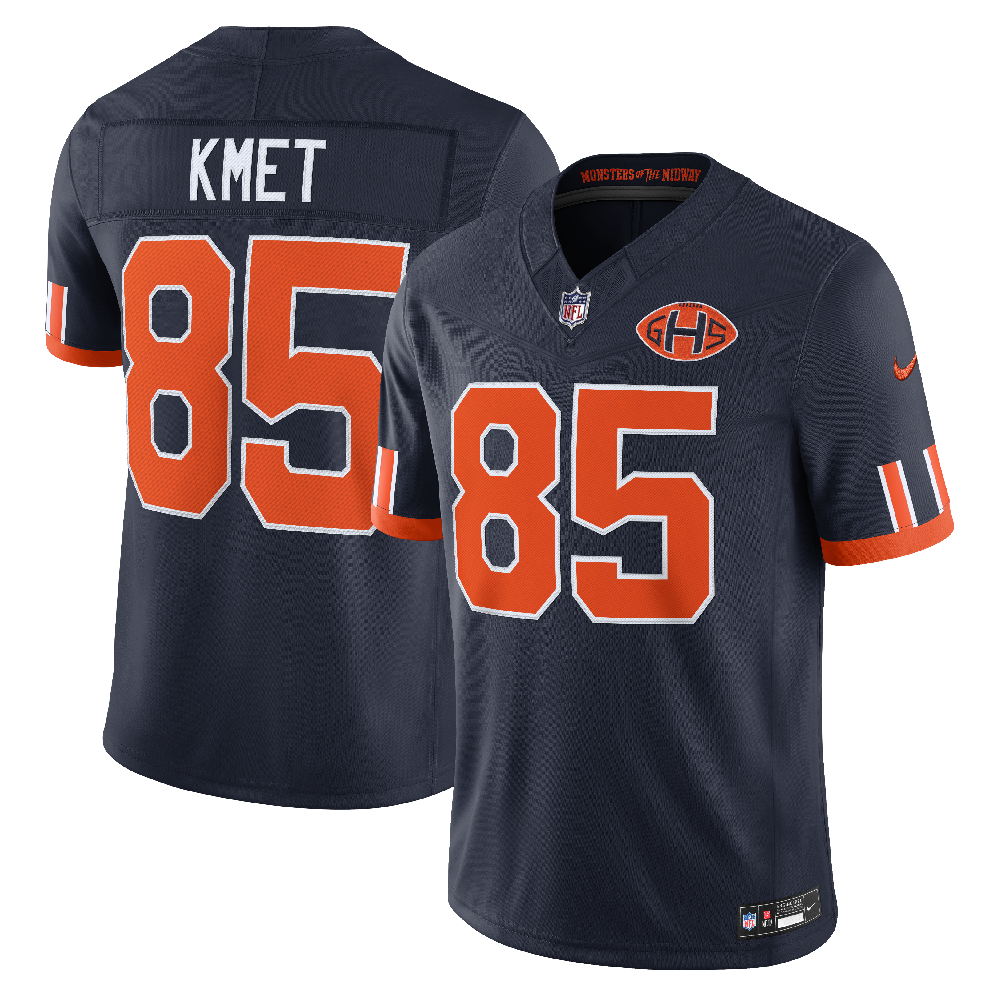 Men's Nike Cole Kmet Navy Chicago Bears 2026 Rivalries Collection Stitched Limited Jersey