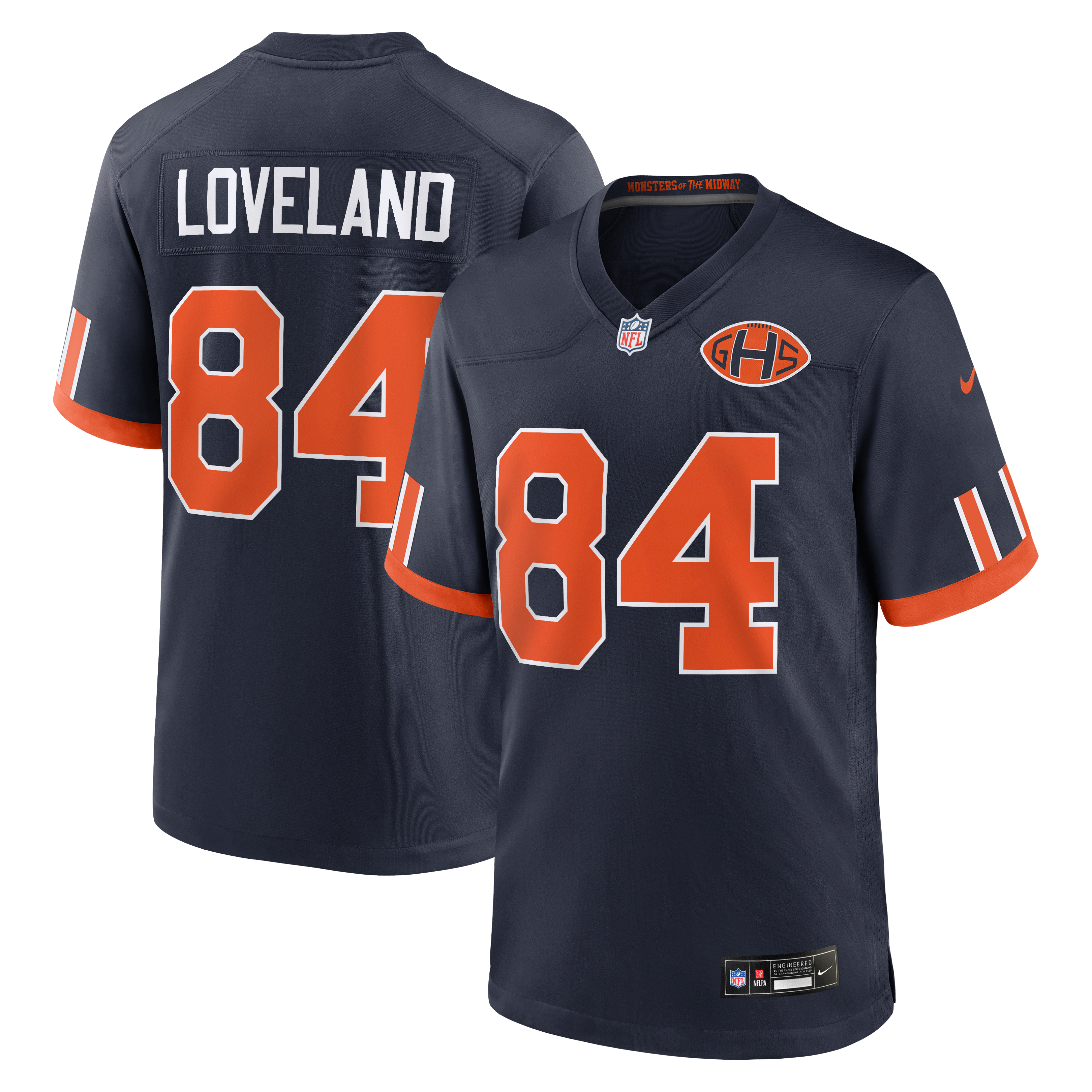 Men's Nike Colston Loveland Navy Chicago Bears 2026 Rivalries Collection Game Jersey