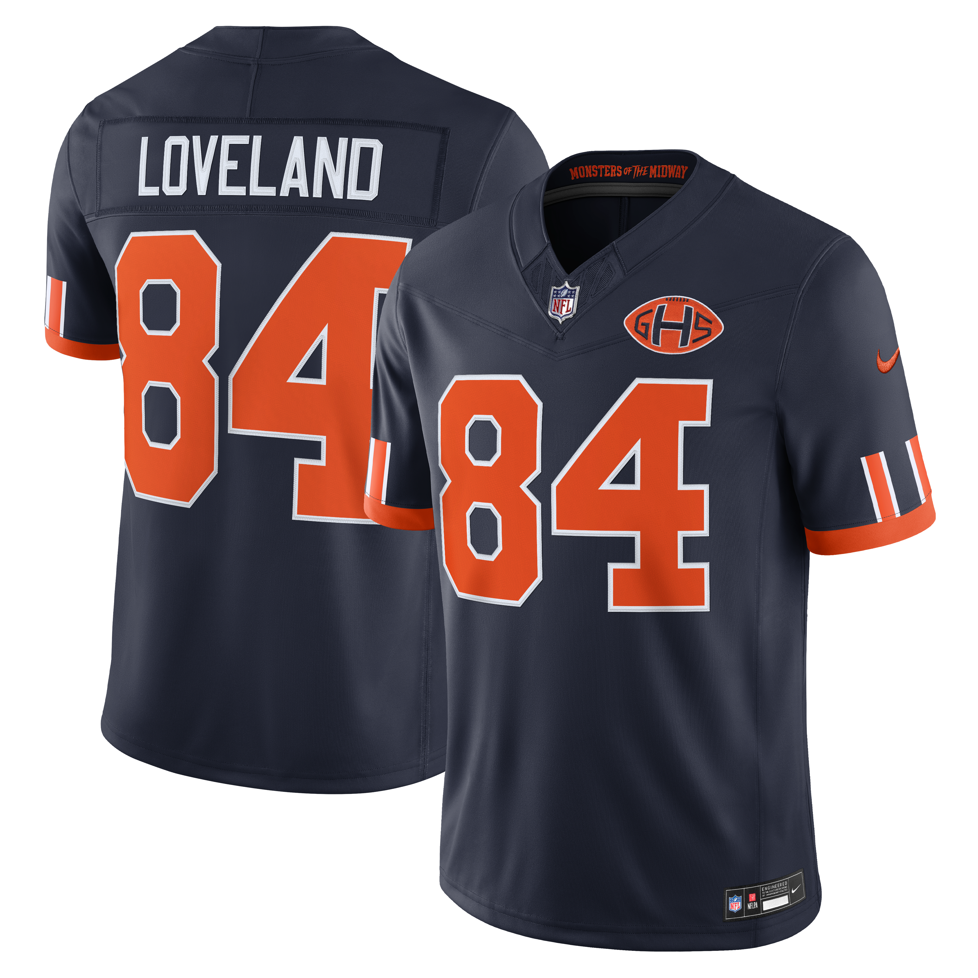 Men's Nike Colston Loveland Navy Chicago Bears 2026 Rivalries Collection Stitched Limited Jersey