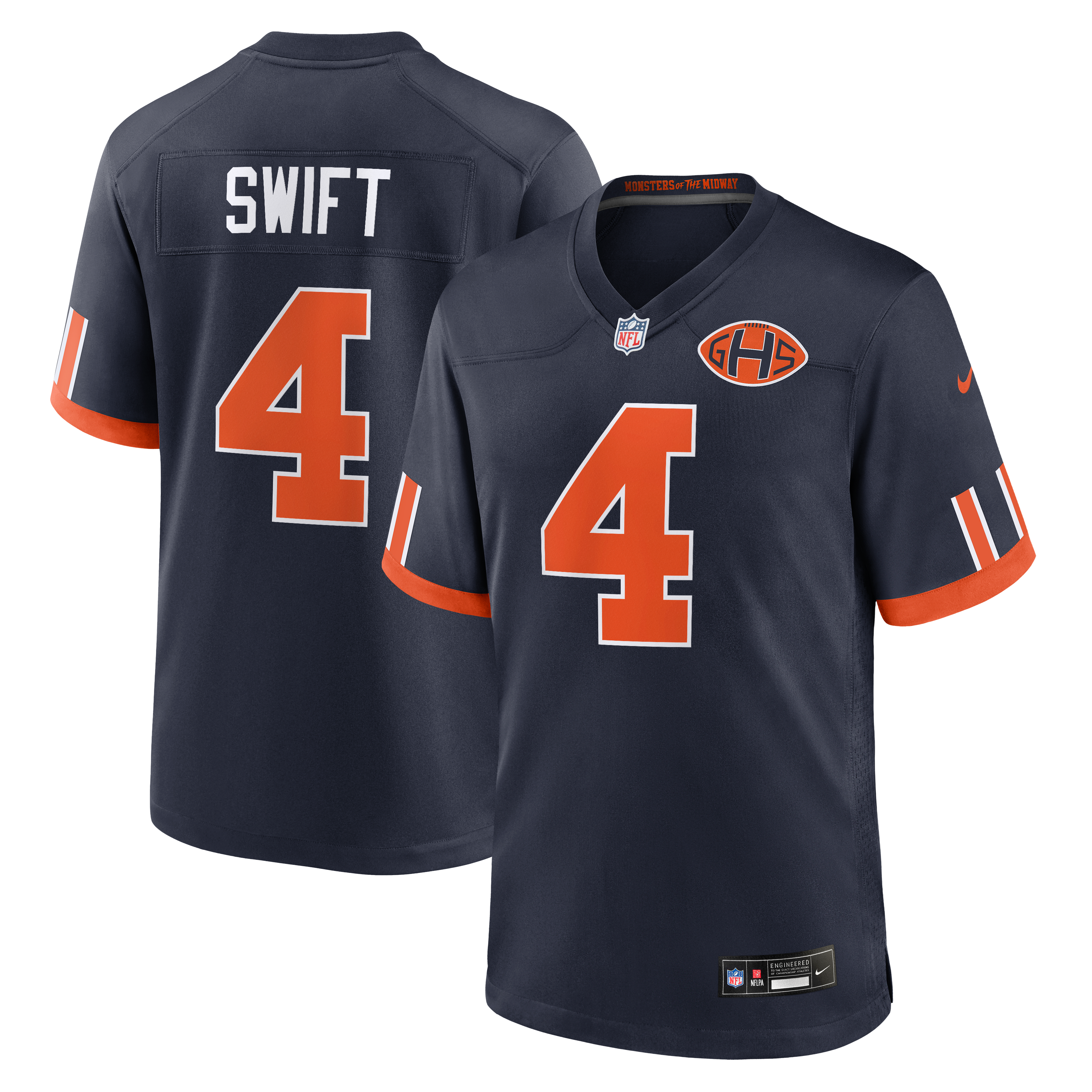 Men's Nike D'Andre Swift Navy Chicago Bears 2026 Rivalries Collection Game Jersey