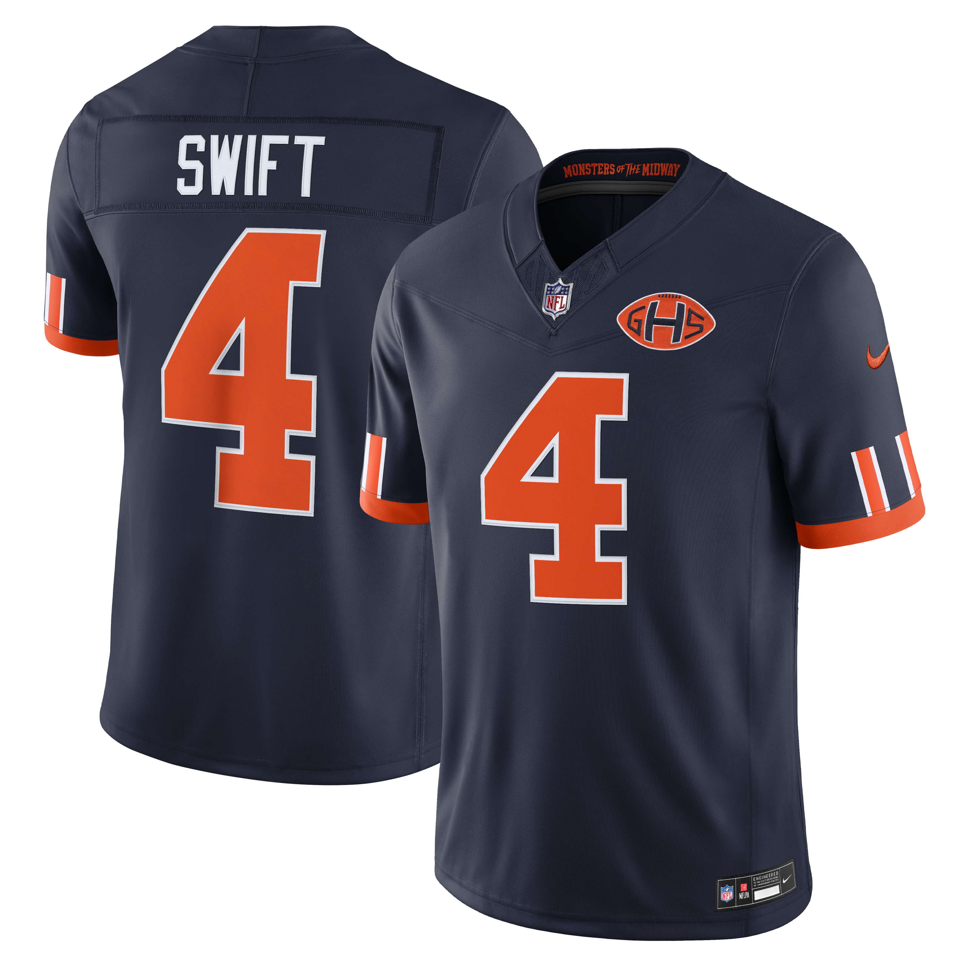 Men's Nike D'Andre Swift Navy Chicago Bears 2026 Rivalries Collection Stitched Limited Jersey