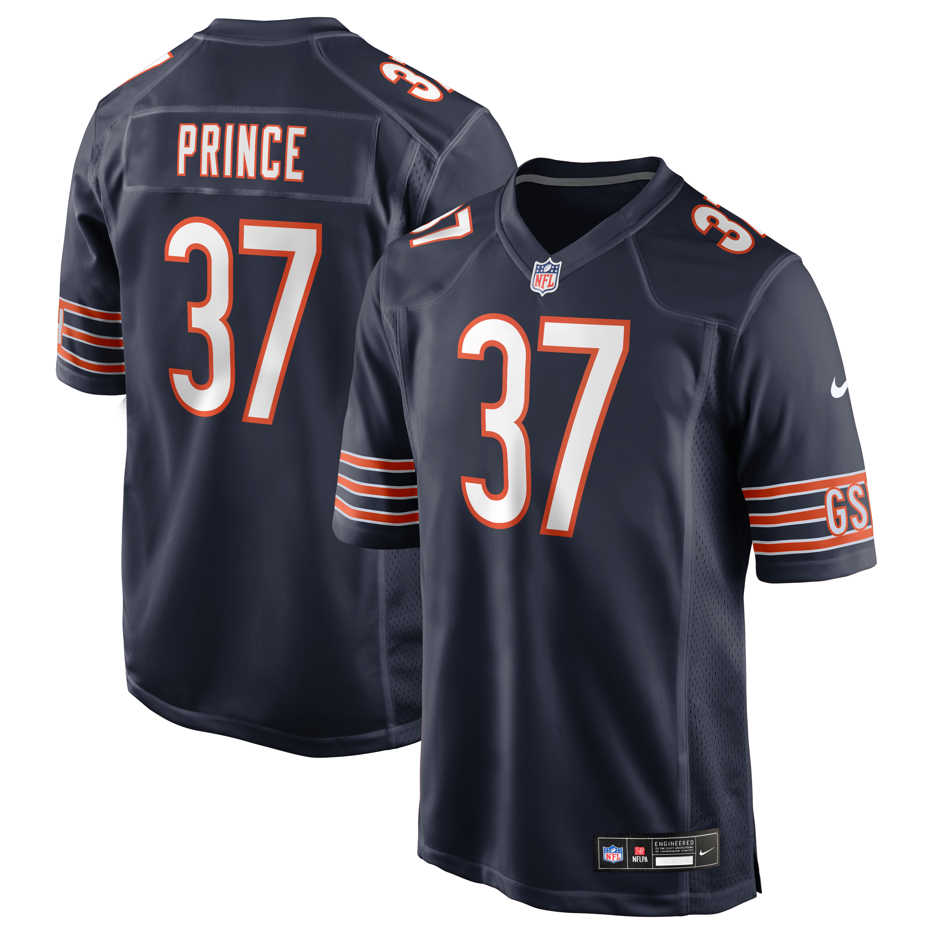 Maillot de match Nike Deantre Prince bleu marine des Chicago Bears pour homme