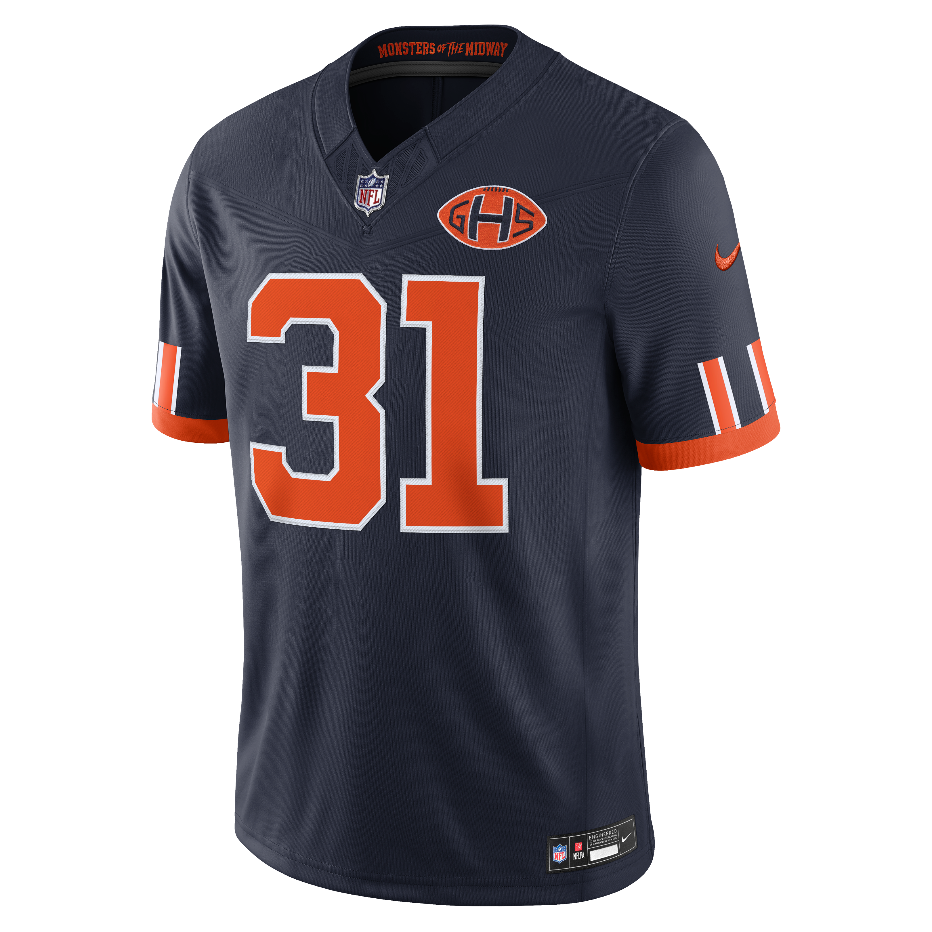 Maillot de match Nike Dillon Thieneman bleu marine Chicago Bears Collection Rivalités 2026 pour homme