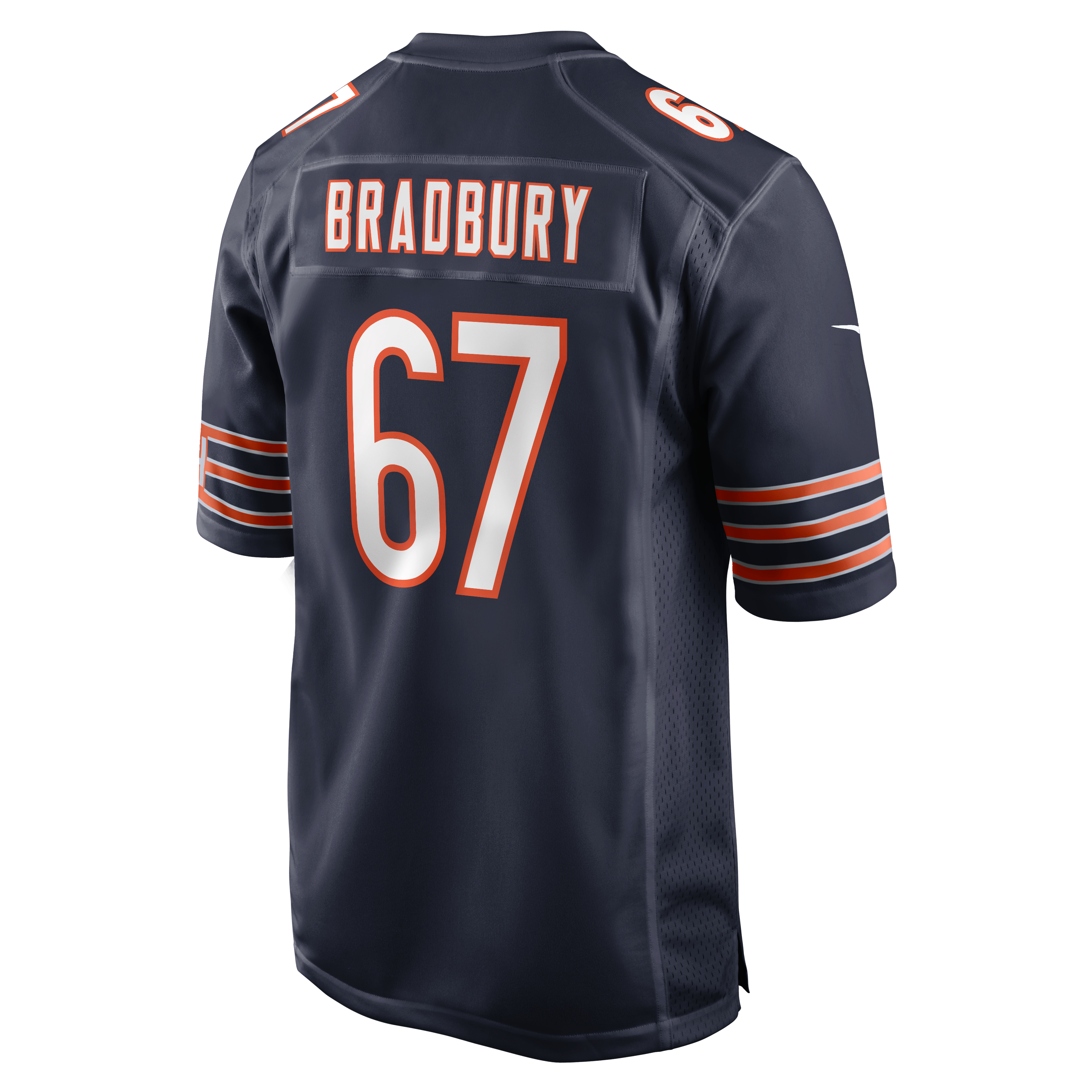Maillot de match Nike Garrett Bradbury bleu marine des Chicago Bears pour homme