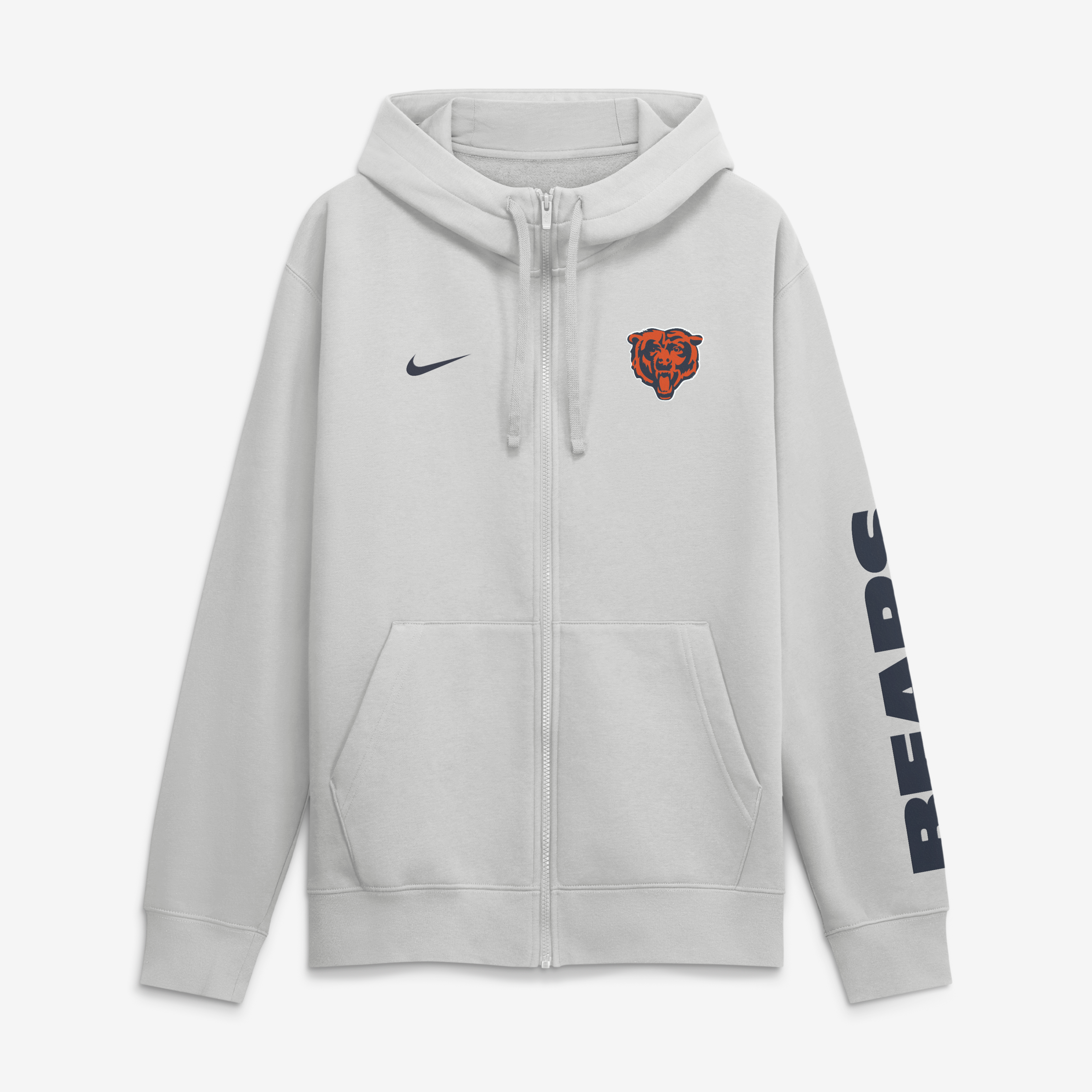 Sweat à capuche zippé Nike Cool Down Club gris Chicago Bears pour homme