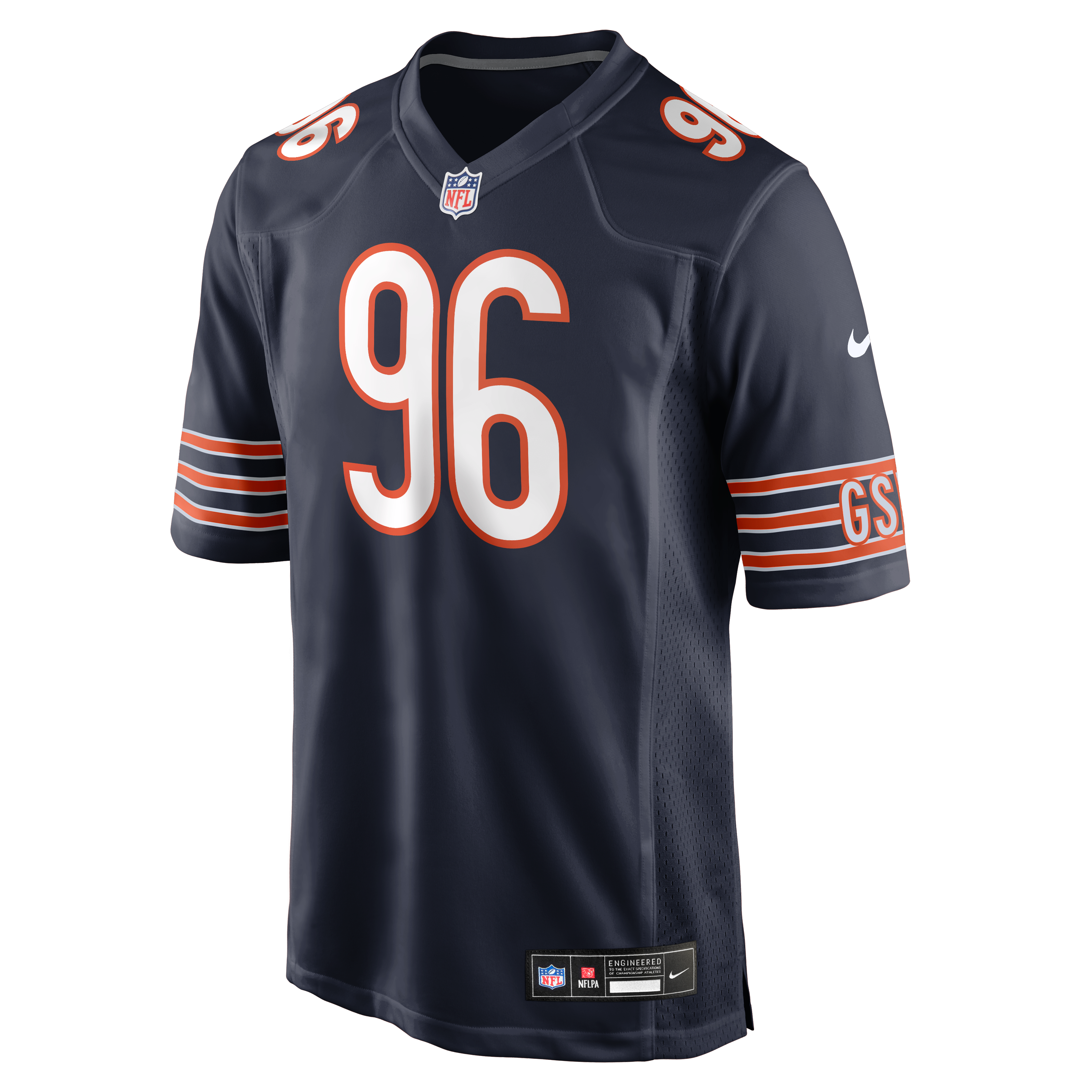Men's Nike Jordan van den Berg Navy Chicago Bears Team Game Jersey