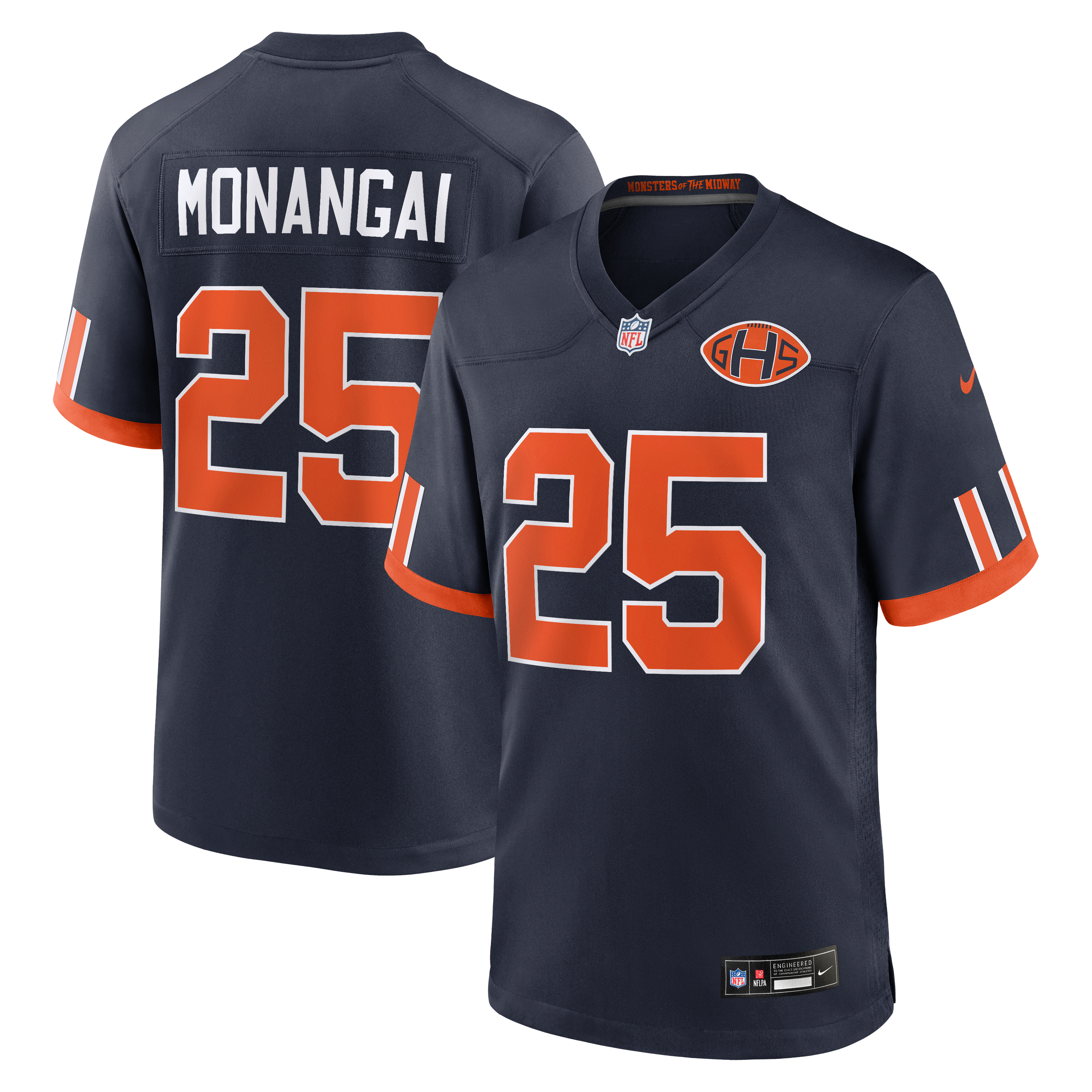 Men's Nike Kyle Monangai Navy Chicago Bears 2026 Rivalries Collection Game Jersey