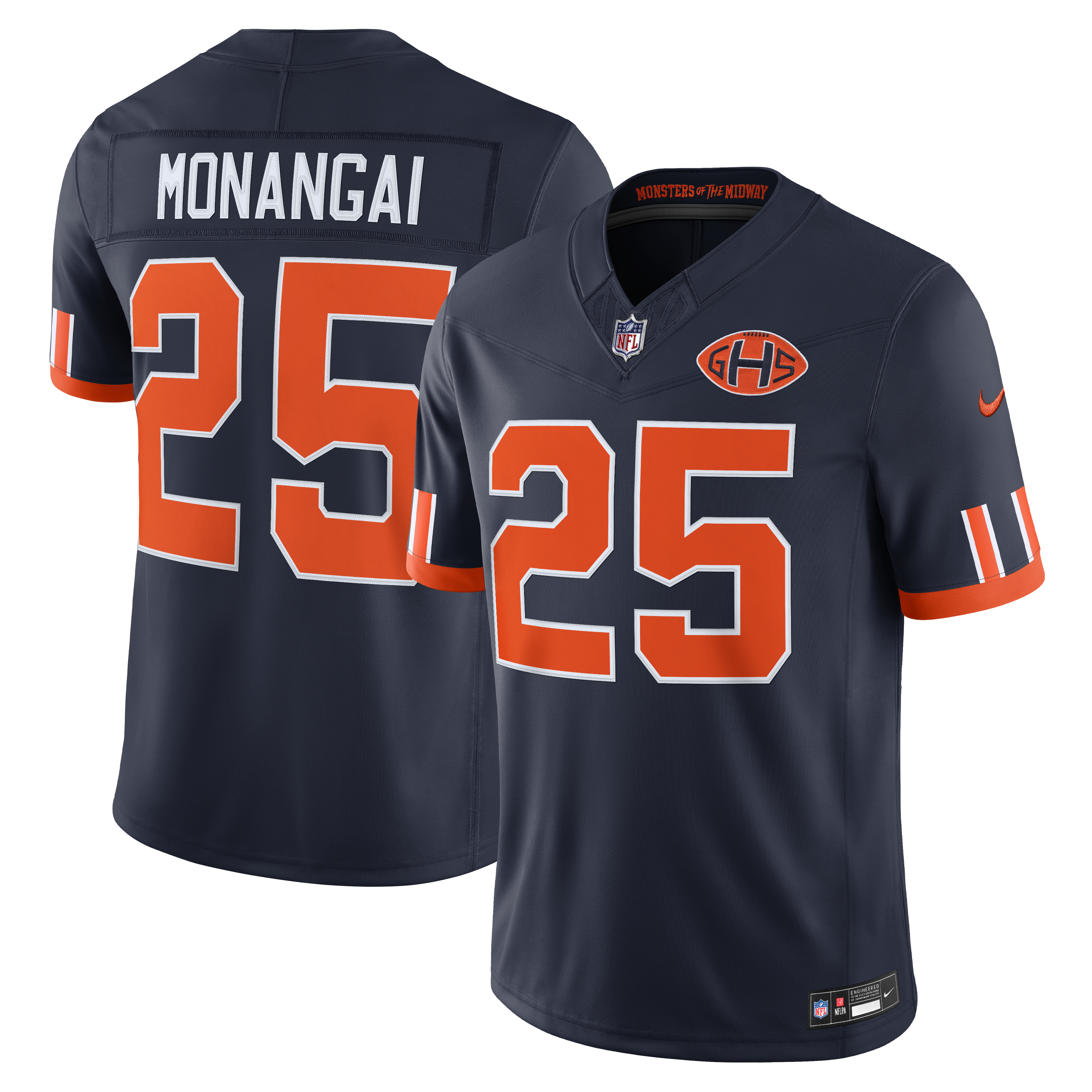 Men's Nike Kyle Monangai Navy Chicago Bears 2026 Rivalries Collection Stitched Limited Jersey