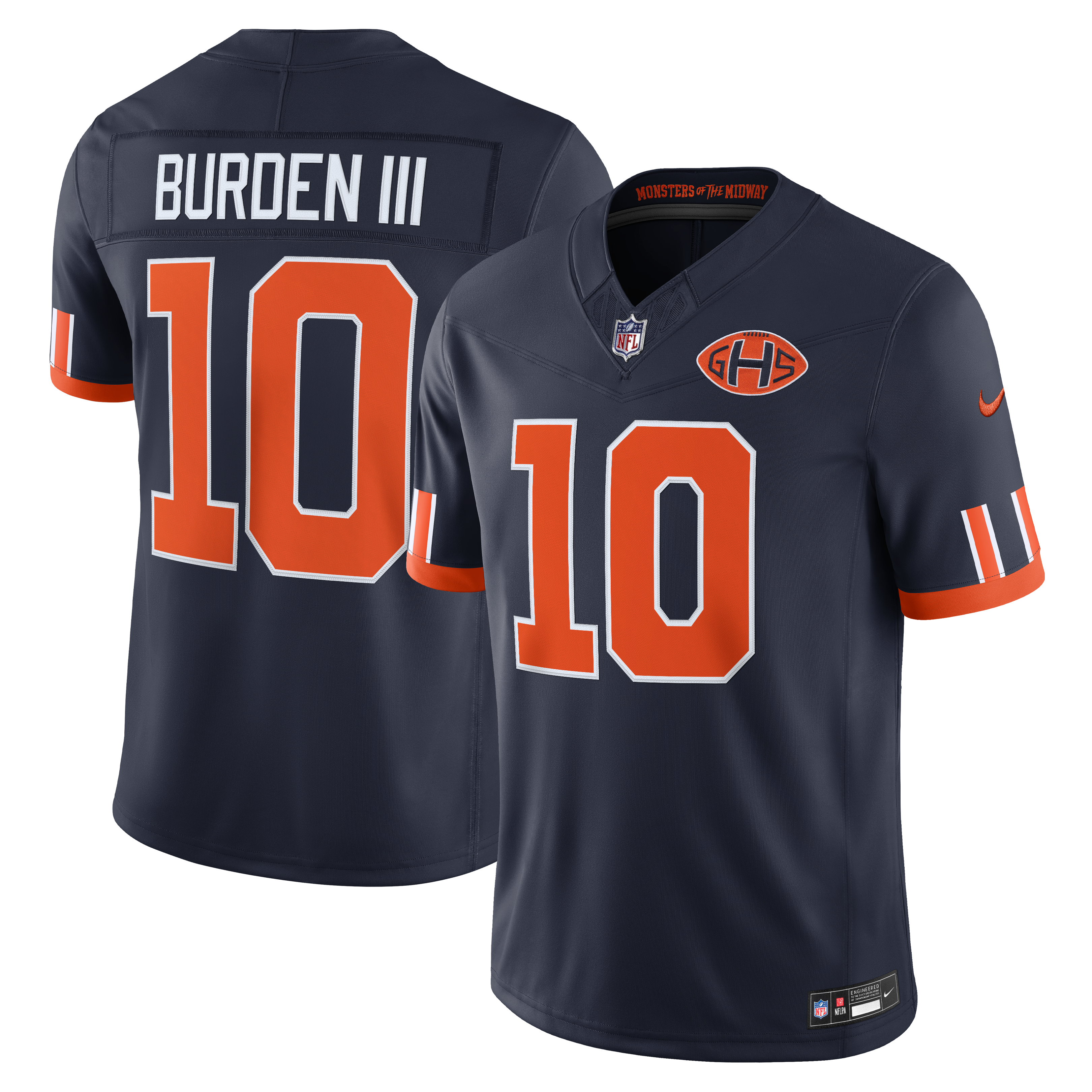 Men's Nike Luther Burden III Navy Chicago Bears 2026 Rivalries Collection Stitched Limited Jersey