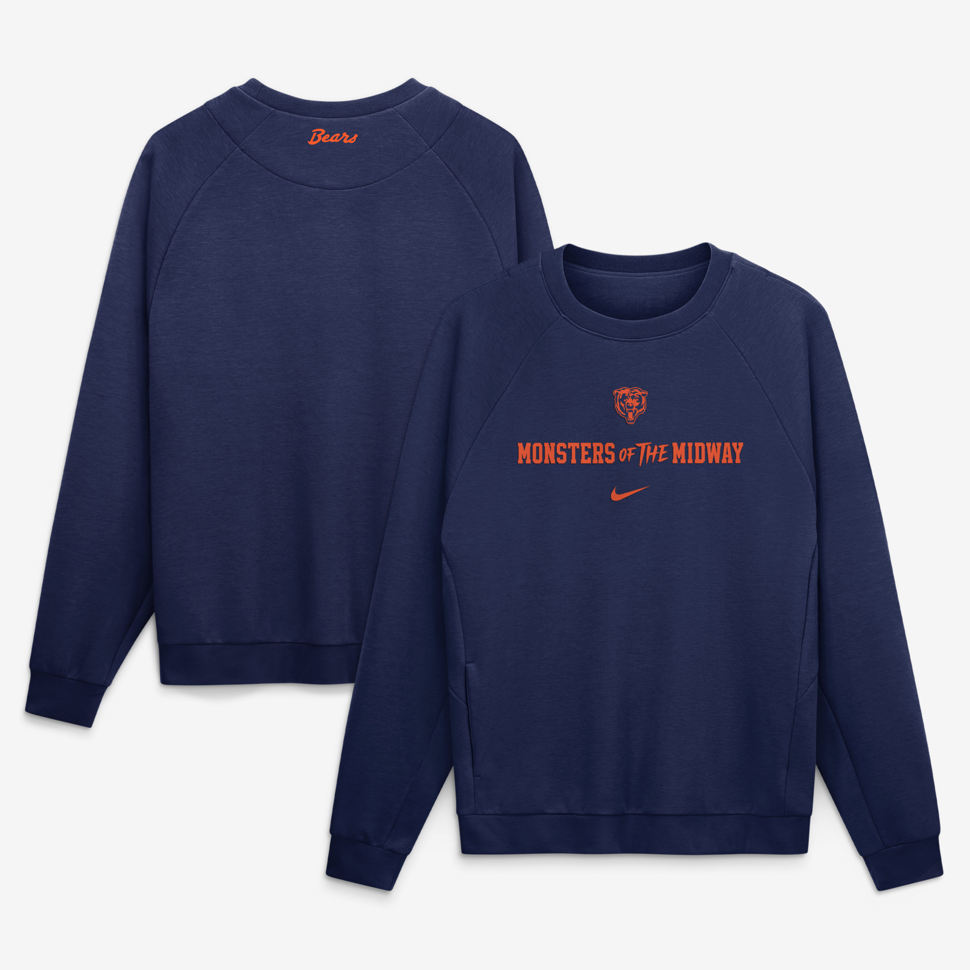 Men's Nike  Navy Chicago Bears 2026 Rivalries Collection Dri-FIT Crew Sweatshirt