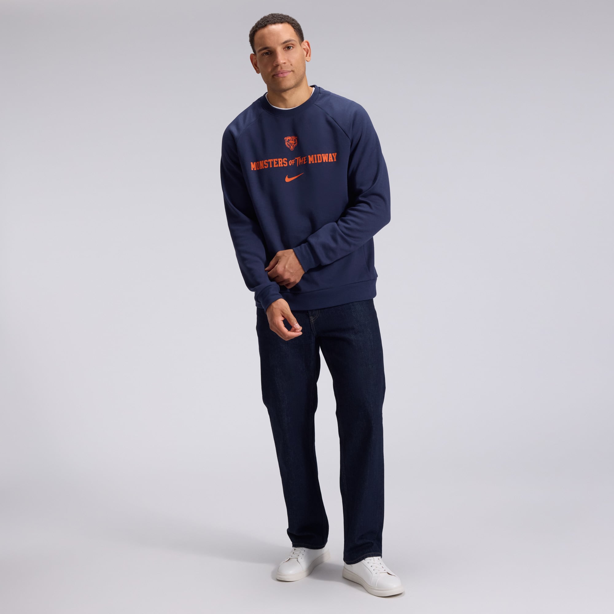 Men's Nike Navy Chicago Bears 2026 Rivalries Collection Dri-FIT Crew Sweatshirt
