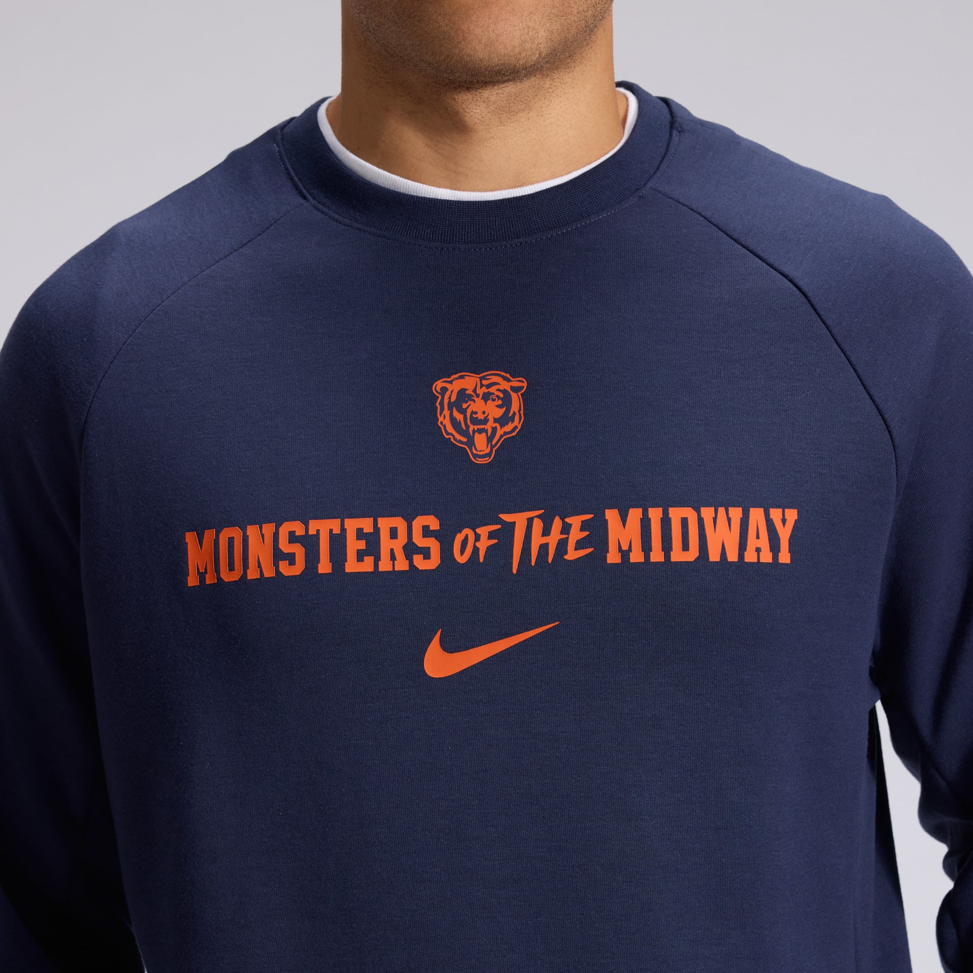 Men's Nike Navy Chicago Bears 2026 Rivalries Collection Dri-FIT Crew Sweatshirt