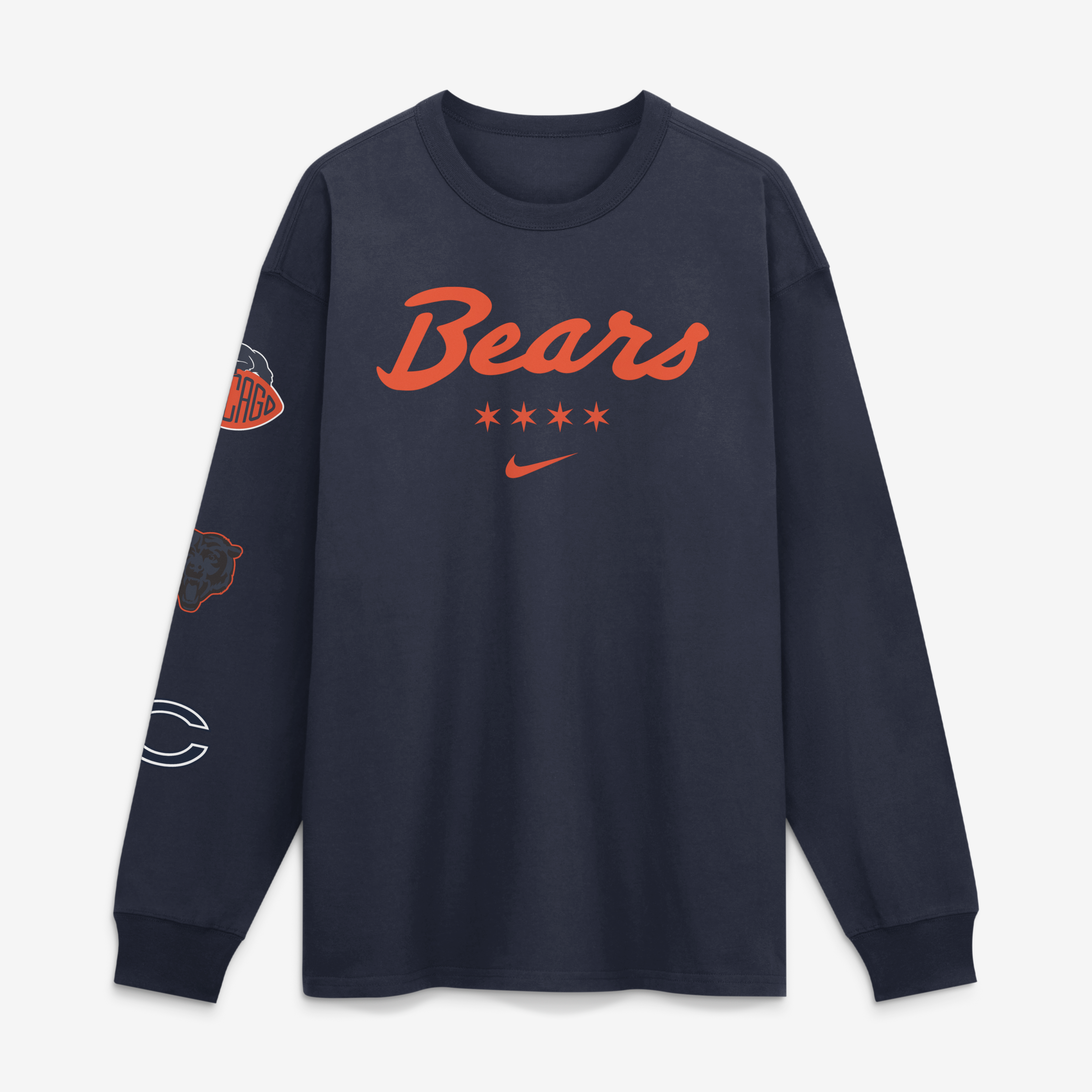 Men's Nike Navy Chicago Bears 2026 Rivalries Collection Max90 Long Sleeve T-Shirt