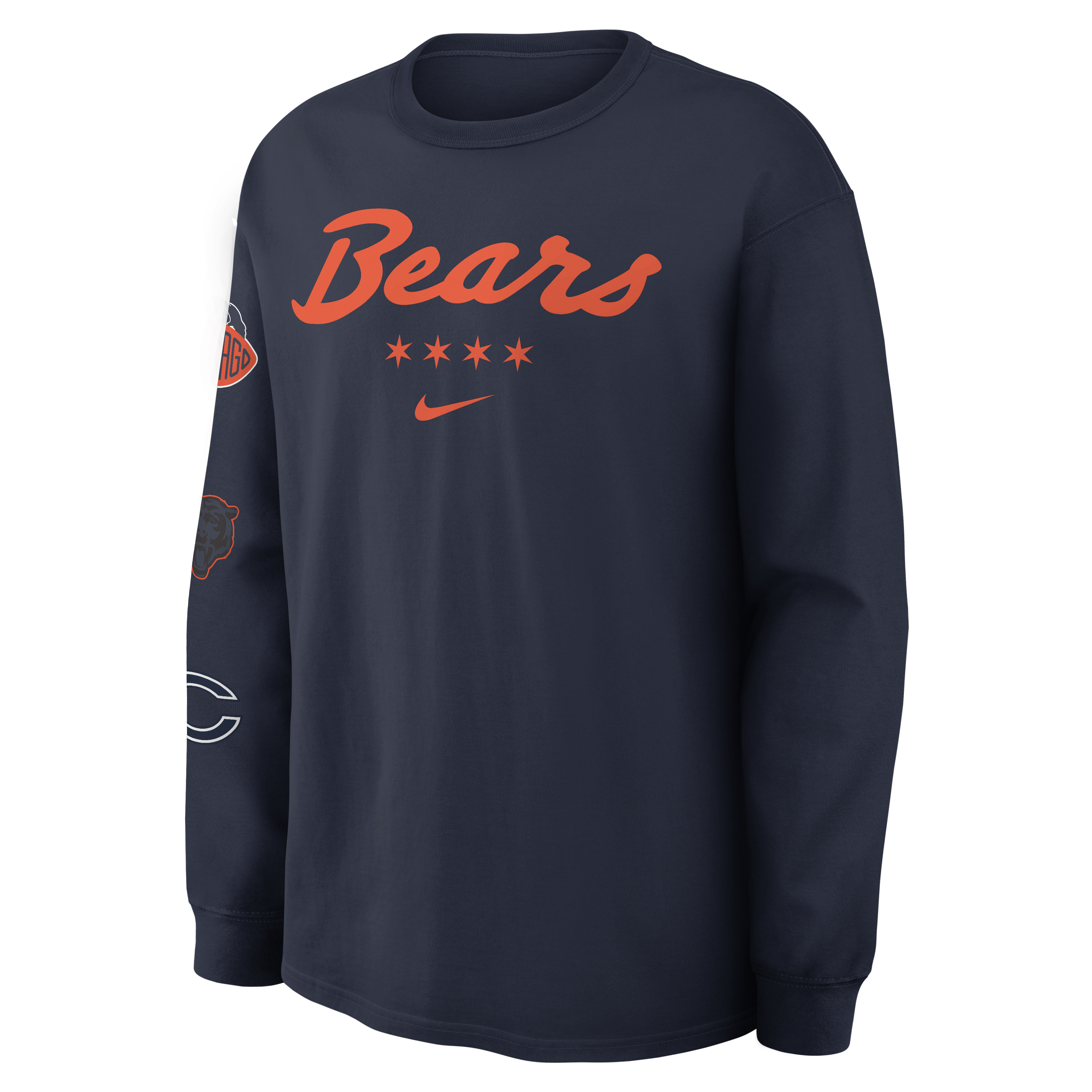 Men's Nike Navy Chicago Bears 2026 Rivalries Collection Max90 Long Sleeve T-Shirt