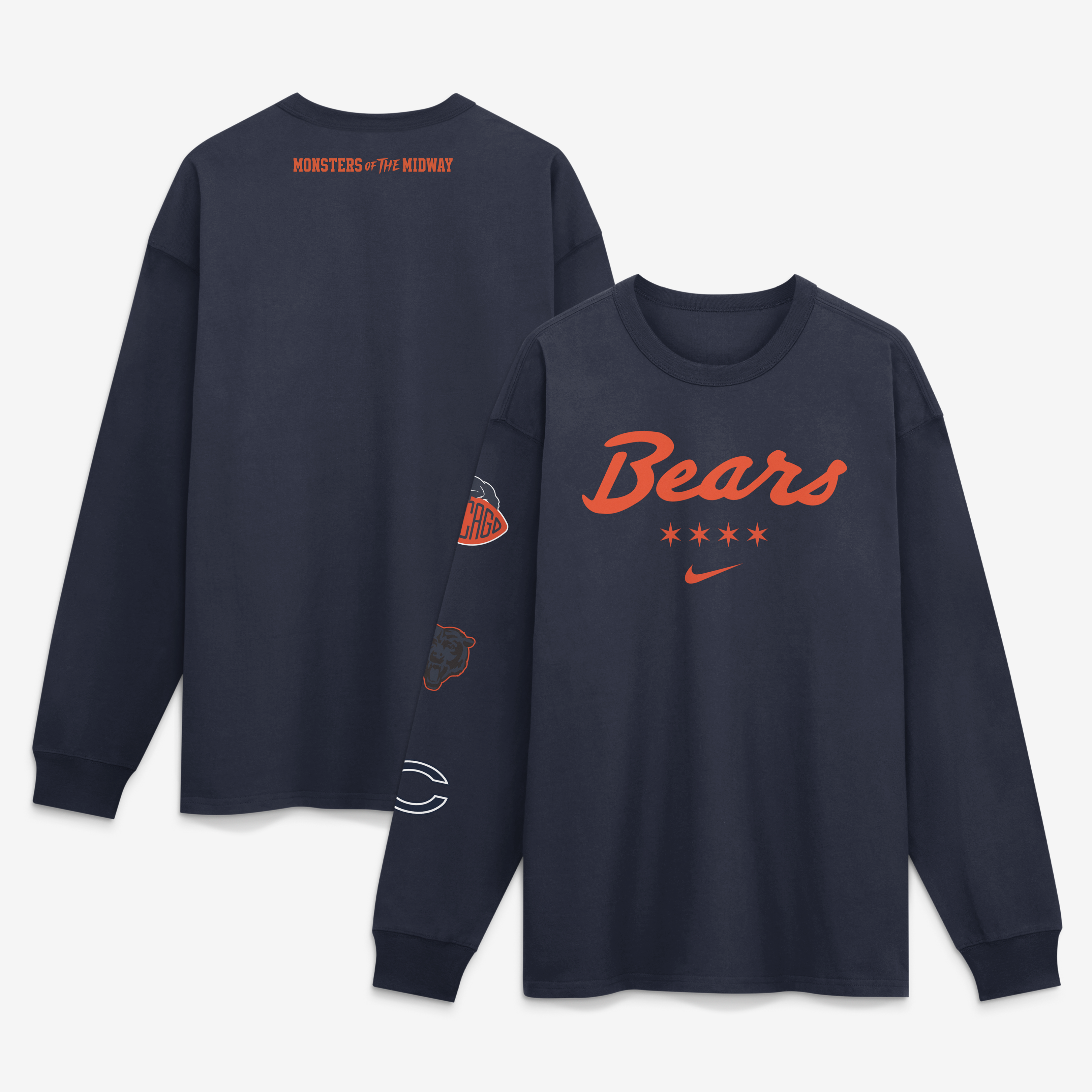 Men's Nike Navy Chicago Bears 2026 Rivalries Collection Max90 Long Sleeve T-Shirt