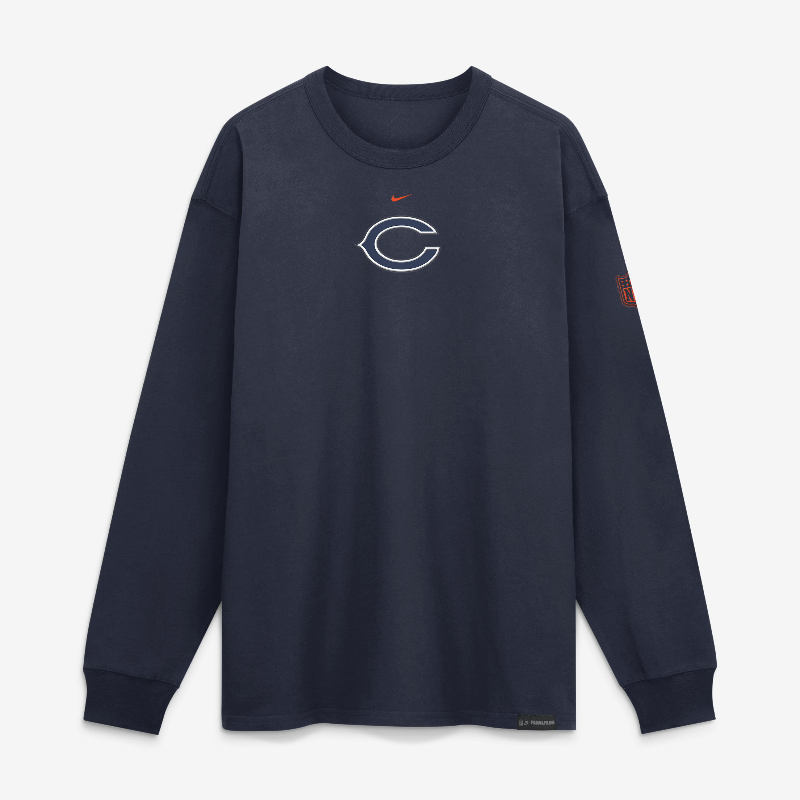 T-shirt à manches longues Nike Max90 pour homme, coloris marine, Chicago Bears, collection Rivalités 2026