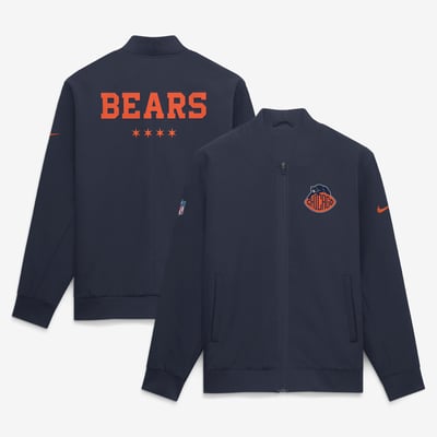  Chicago Bears Nike 2026 Rivalries Collection Sideline Bomber Jacket - Navy
