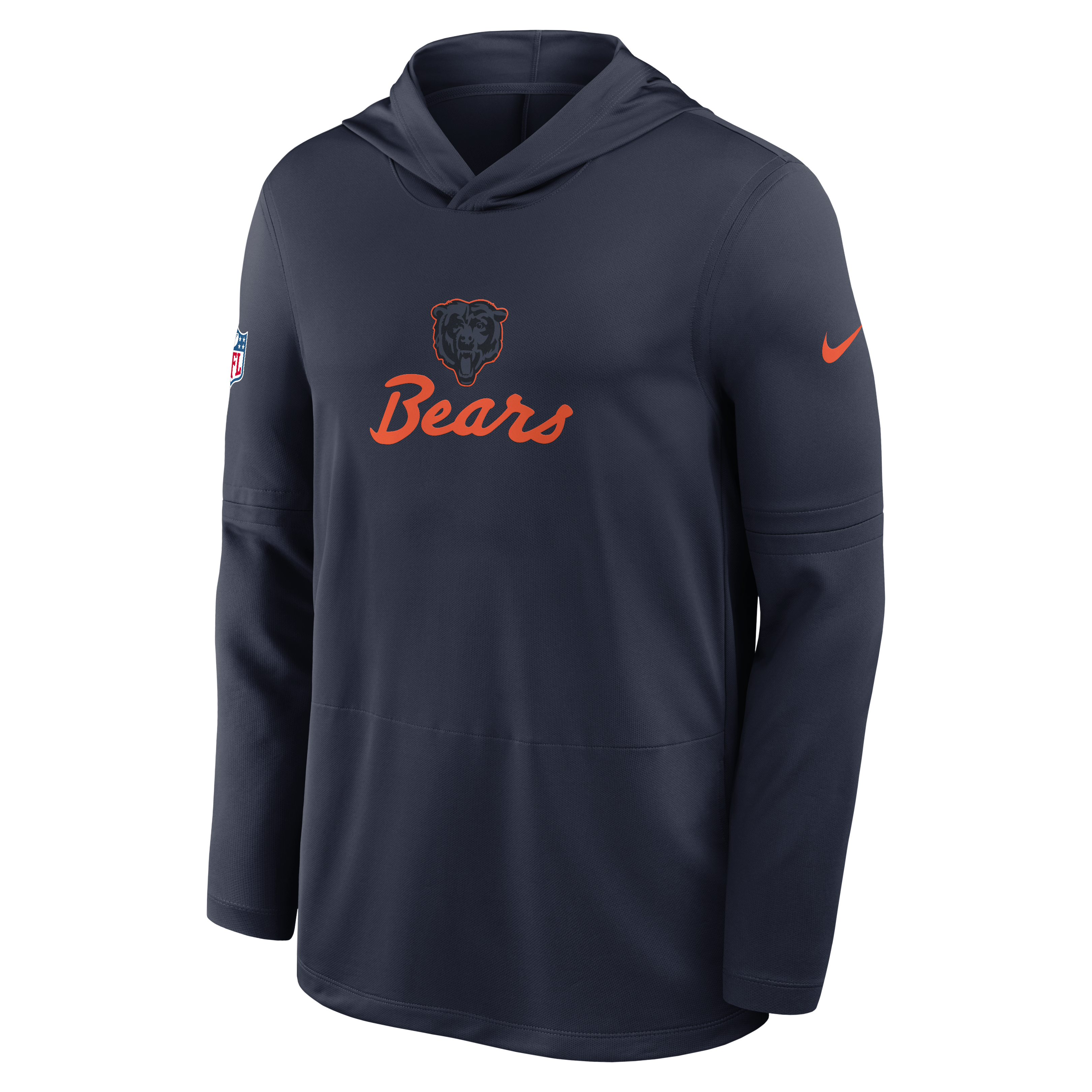 Men's Nike Navy Chicago Bears 2026 Rivalries Collection Sideline Lightweight Hooded Long Sleeve Top