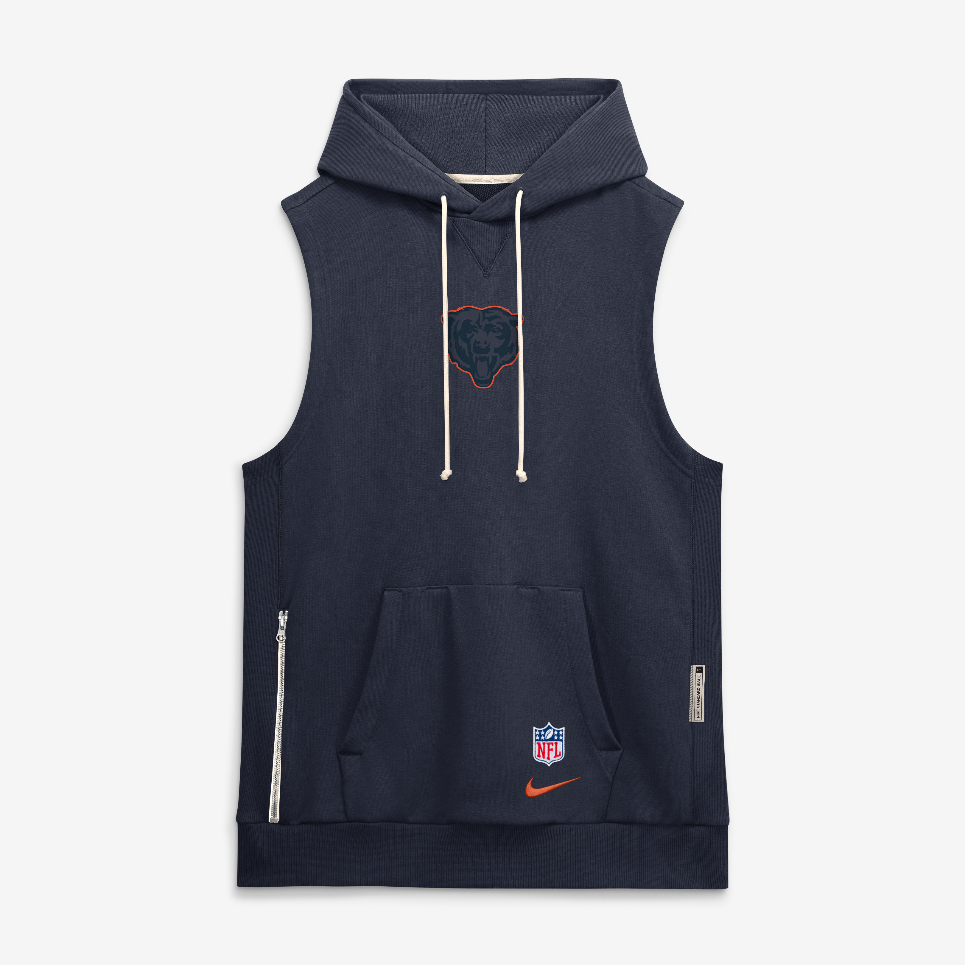 Men's Nike Navy Chicago Bears 2026 Rivalries Collection Sideline Sleeveless Fleece Hoodie