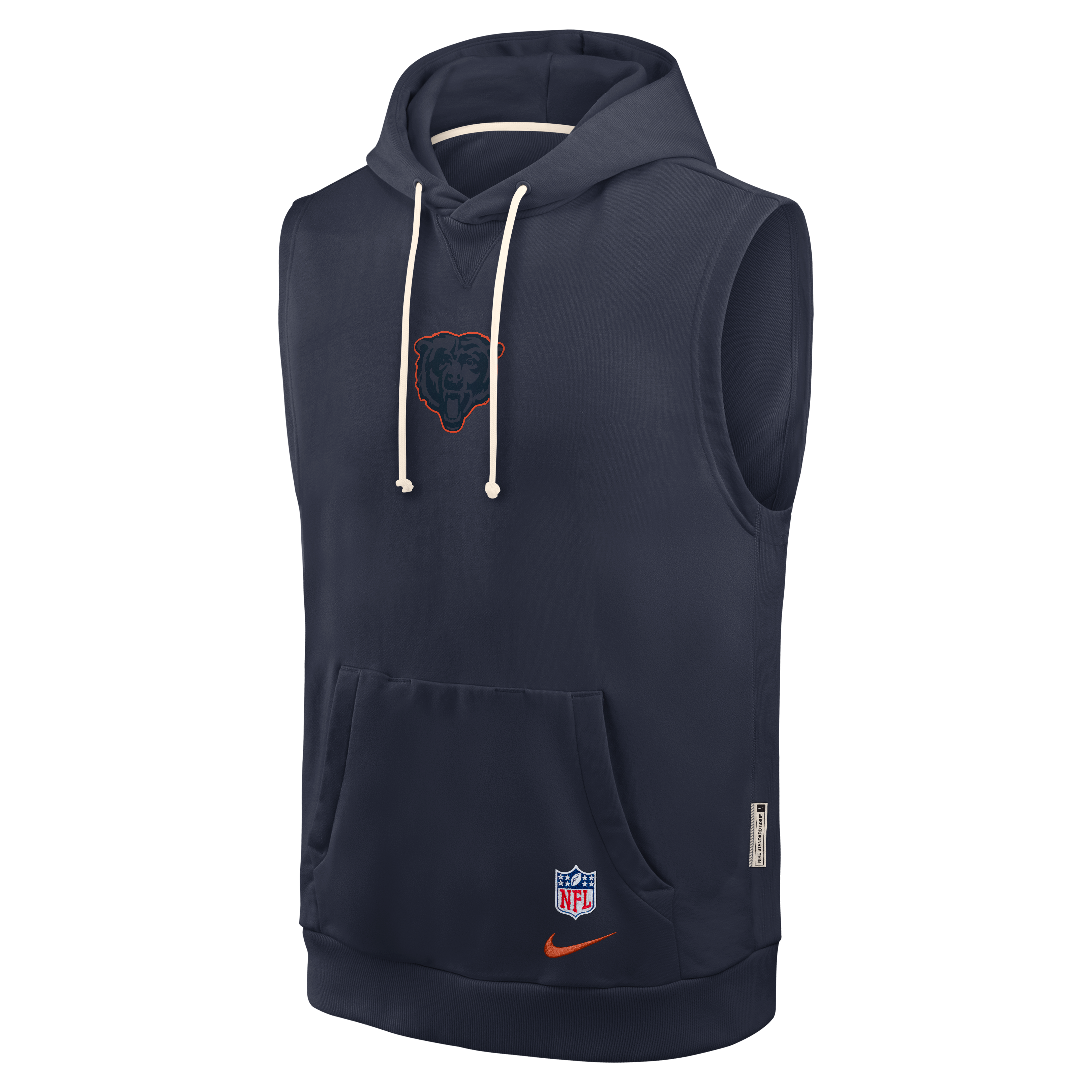 Men's Nike Navy Chicago Bears 2026 Rivalries Collection Sideline Sleeveless Fleece Hoodie